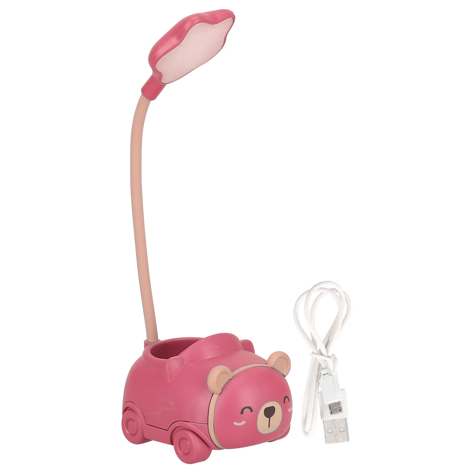 Foldable LED Desk Lamp with 360° Adjustable Arm, 400mAh Built-in Battery & Pen Holder - Eye Protection Reading Light for Students & Kids (Pink) | Perfect for Study, Office & Bedroom Night Use