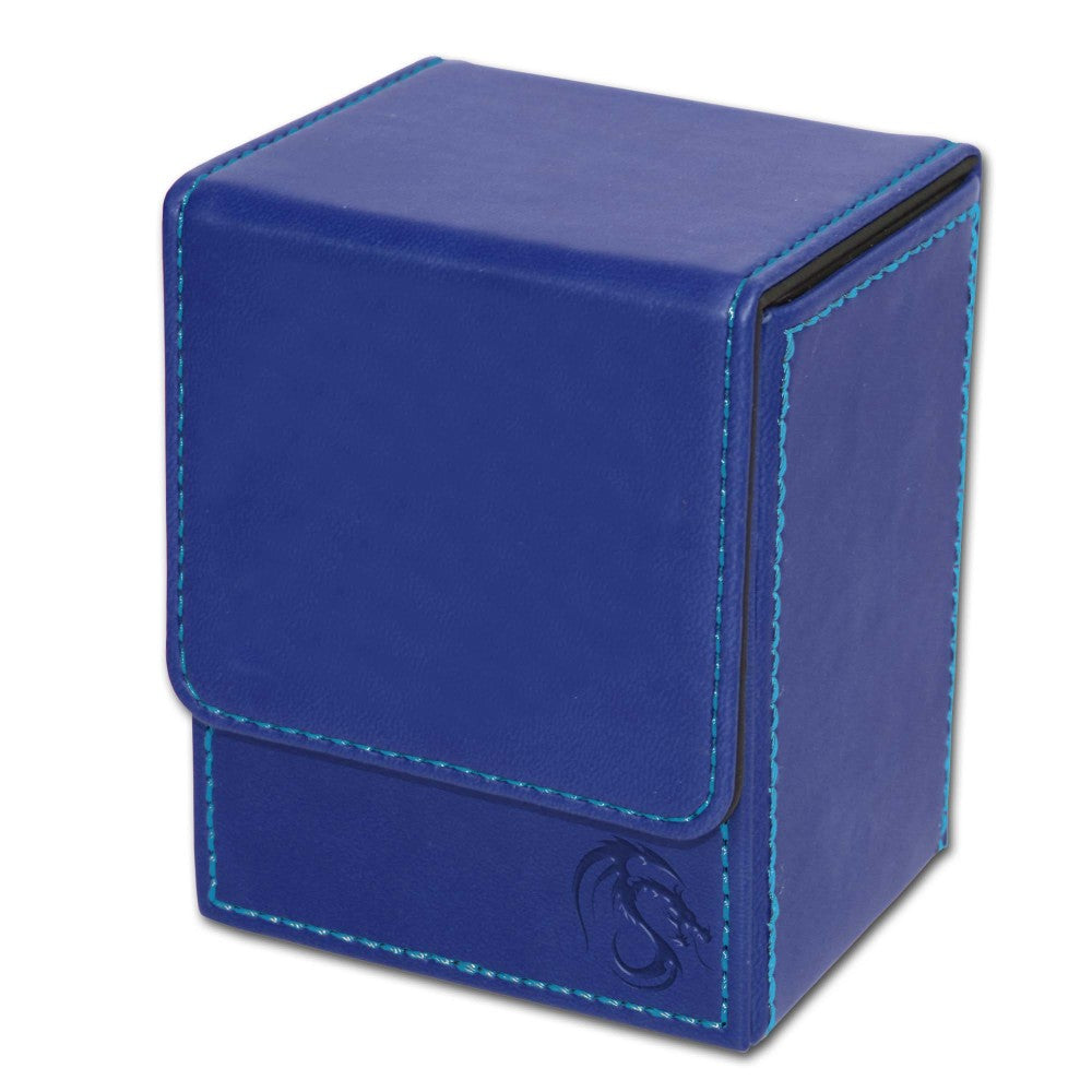 BCW Padded Leatherette Deck Case - Blue Archival Safe Card Storage for MTG, Pokemon & Yu-Gi-Oh! - Perfect for Collectors & Gaming Tournaments