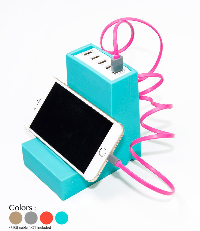 Thecoopidea 10.6A Multi-Device Charging Station with Bookend Design - Fast Charger for iPhone, Android, Tablets & Smartphones - Perfect for Living Room, Office & Bedroom Organization