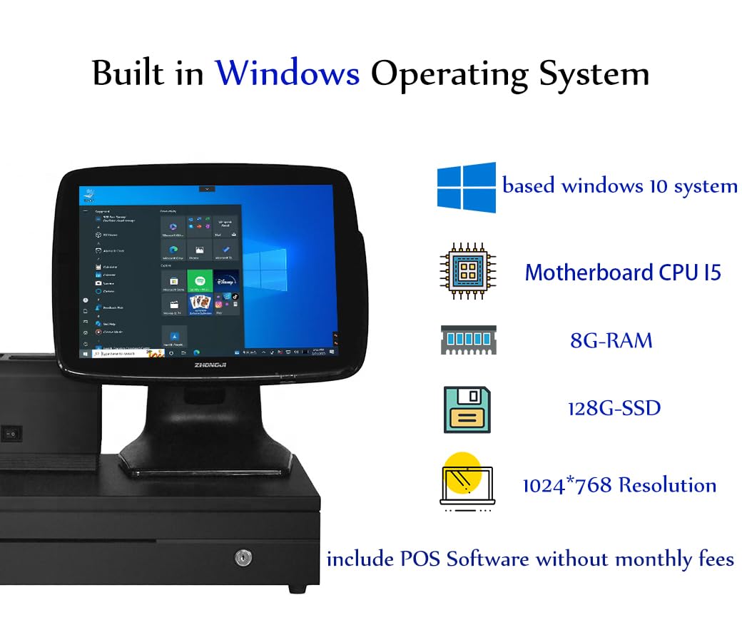 A3 POS Touch System for Retail & Restaurants - Fast Checkout