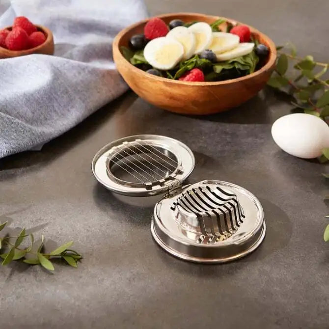Premium Stainless Steel Egg Slicer - Tabletop Kitchen Tool for Hard Boiled Eggs - Perfect for Salads, Sandwiches & Meal Prep