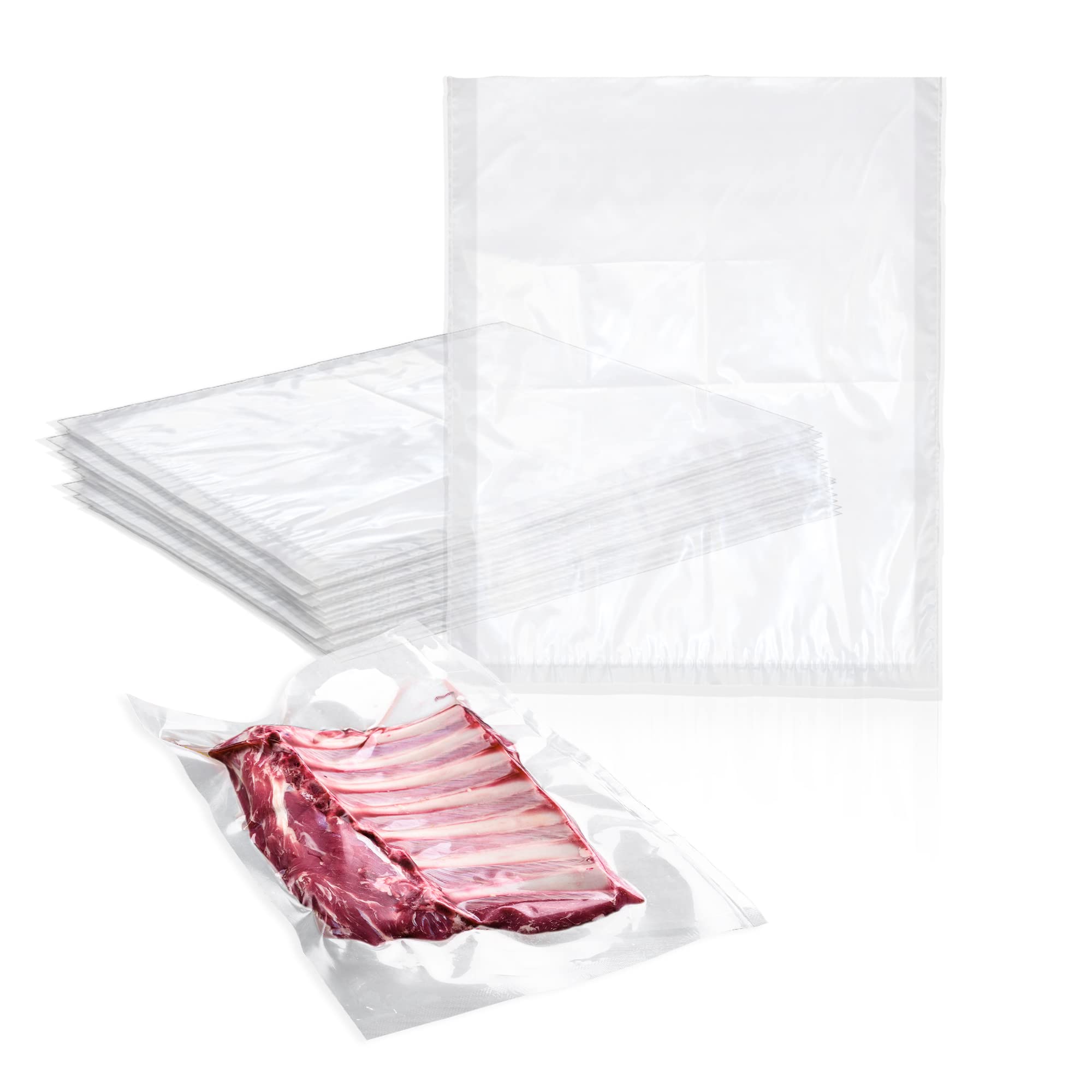 APQ 500 Pack Clear 16x22 Laminated Vacuum Pouches - 3 Mil Thick Poly-Nylon Food Storage Bags for Vacuum Sealing | Ideal for Food Preservation, Meal Prep & Industrial Packaging