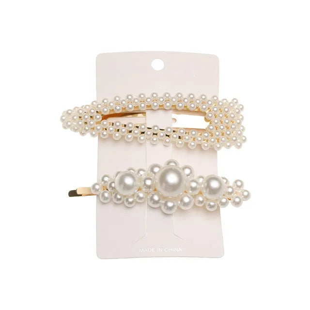 5Pcs/Set Elegant Pearl Hair Clips for Women - Snap Button Hairpins, Sweet Pearl Barrettes, Hair Jewelry Accessories - Perfect for Weddings, Parties & Everyday Styling