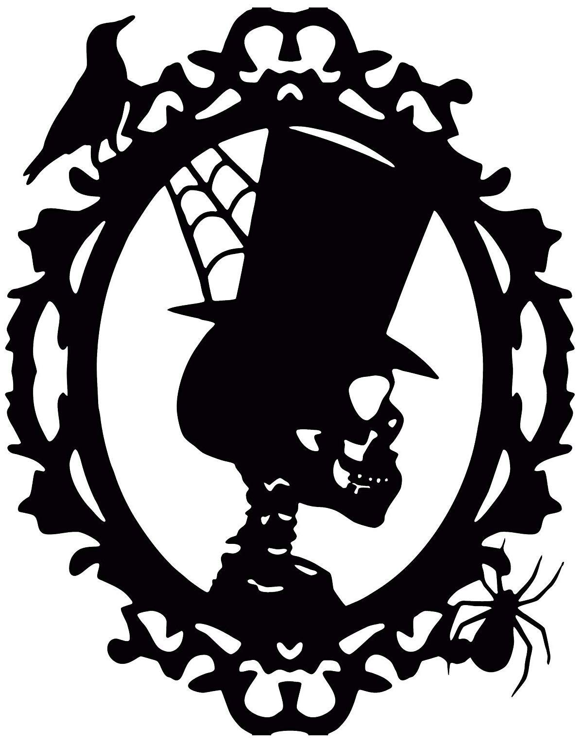Win Stickers & Decals MR. Skeleton Cameo Frame - Black Dye Cut Decal for Cars, Bumpers, Windows, Notebooks, Laptops, Walls, and DIY Craft Projects
