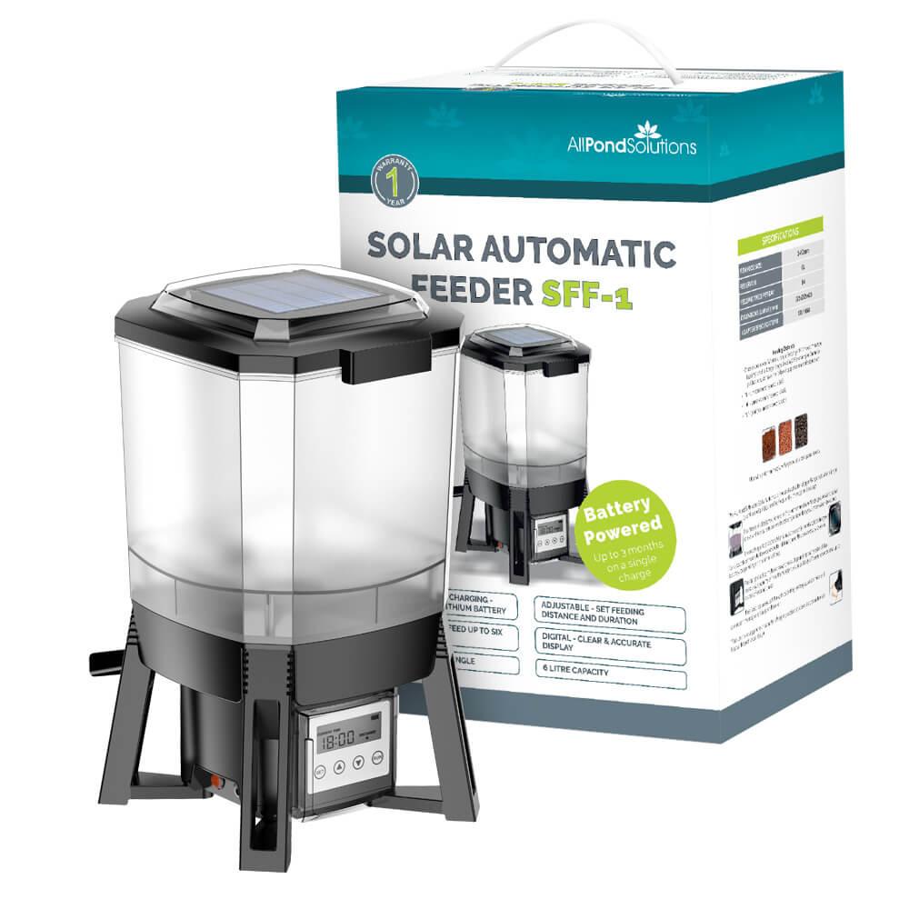 Solar Powered Automatic Pond Fish Food Feeder - Timer & Adjustable Feeding for Koi, Goldfish - Perfect for Garden Ponds, Aquariums & Outdoor Water Features