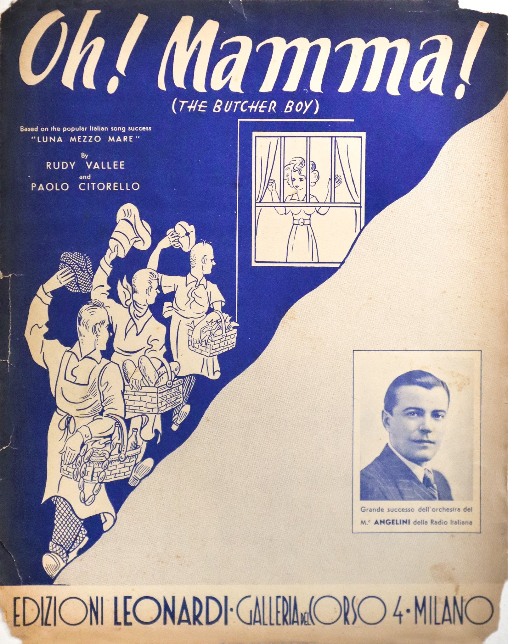 Vintage 1938 Italian Music Sheet - Oh! Mamma! (The Butcher Boy) - Perfect for Music Collectors, Antique Enthusiasts & Historical Home Decor