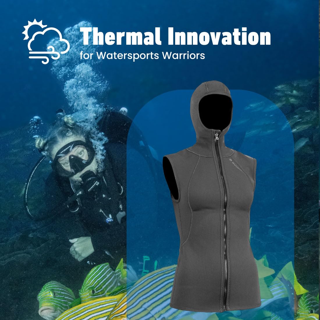 Women's Titanium 2 Chillproof Hooded Vest - Lightweight Full Zip Winter Jacket for Outdoor Activities, Hiking & Casual Wear