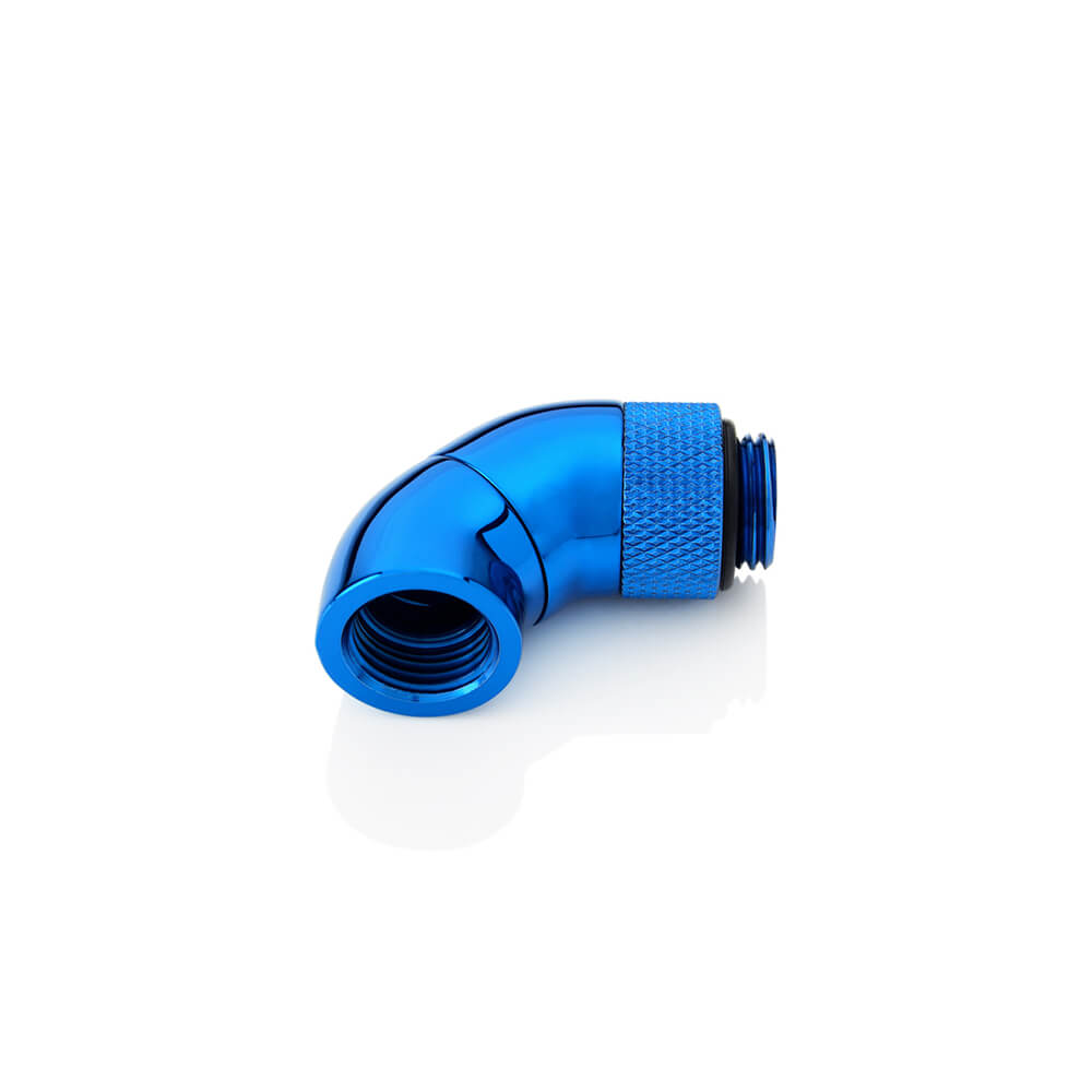 Bitspower Dual Rotary 90 Degree Extender Fitting - Royal Blue - Perfect for Custom PC Water Cooling Loops and Hardline Tubing Installations
