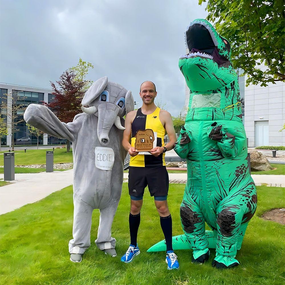 Inflatable T-Rex Dinosaur Costume for Adults - Funny Blow Up Dino Halloween Party Outfit, Dinosaur Costume Suit for Cosplay, Themed Parties & Events