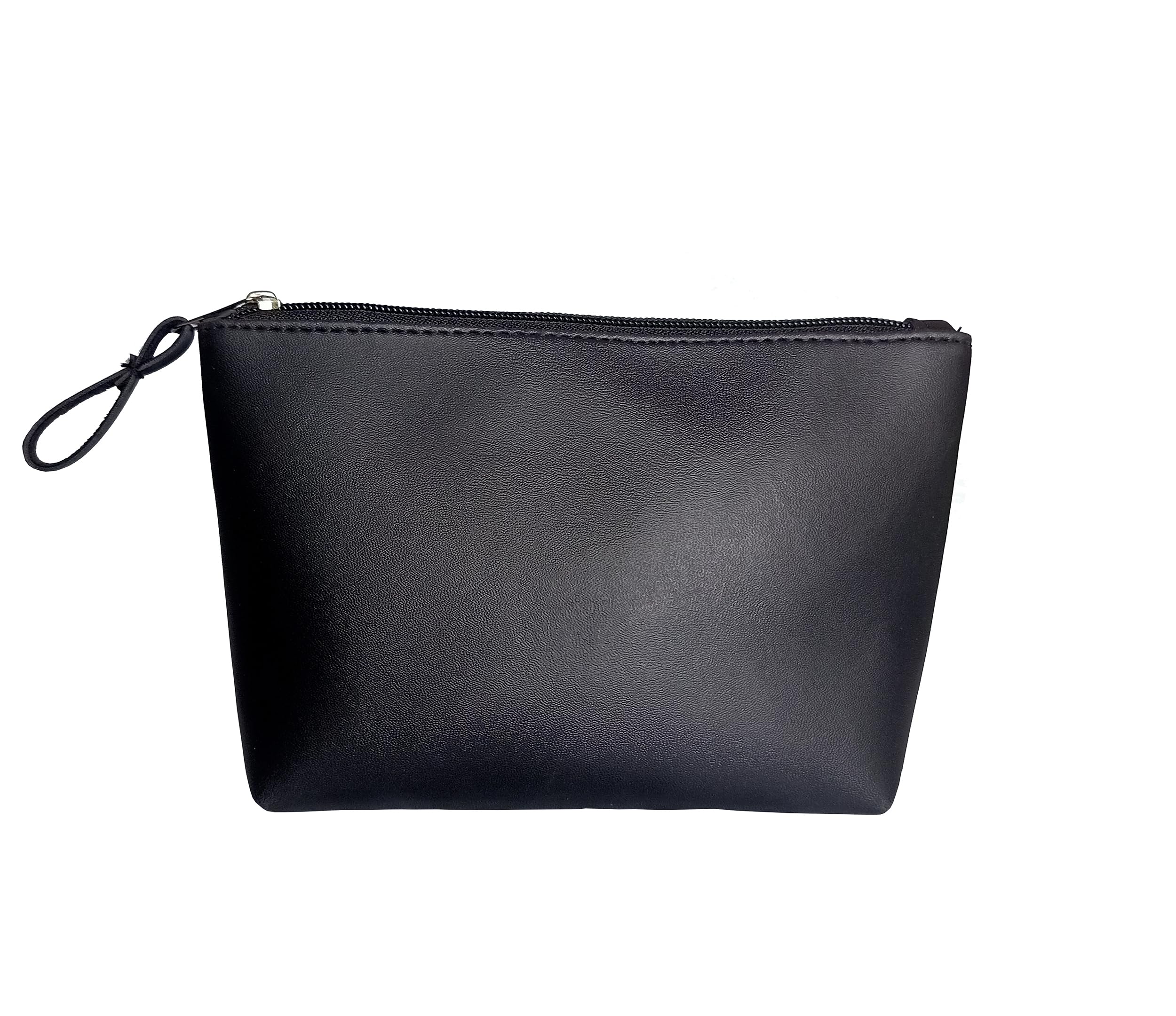 Kartbrink Makeup Pouch for Women - Waterproof Travel Cosmetic Bag Organizer with Multiple Pockets, Stylish Toiletry Bag for Makeup Brushes & Accessories (Black) - Perfect for Travel, Gym, and Daily Use