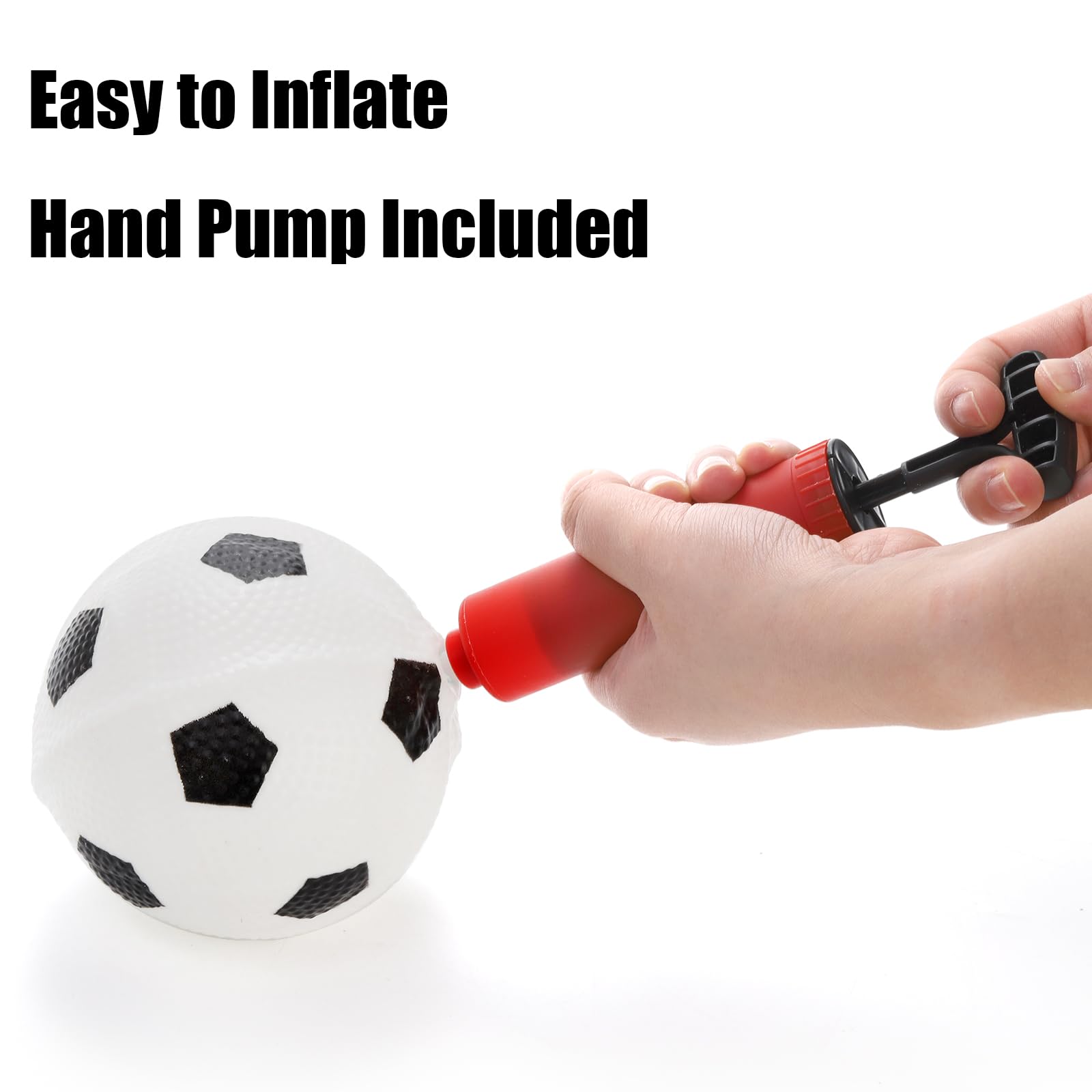 **Youeon 16-Pack 5.5 Inch Inflatable Soccer Balls for Kids & Adults - Includes Hand Pump, Perfect for Pool, Beach, Backyard Games, Parties & Summer Sports Gifts - Indoor & Outdoor Fun**