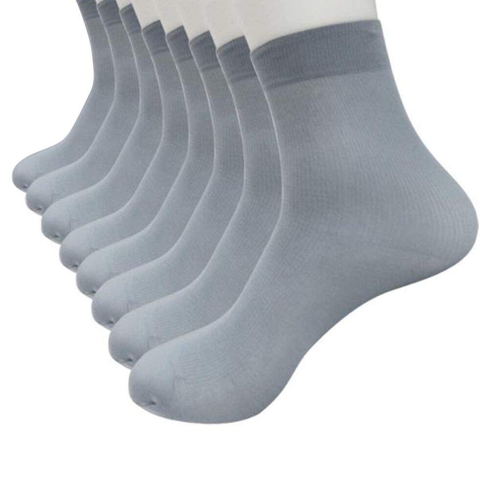 Bamboo Silk Ultra-Thin No Show Socks for Men - 8 Pairs of Breathable, Elastic & Comfortable Low-Cut Invisible Socks - Perfect for Dress Shoes, Sneakers & Casual Wear