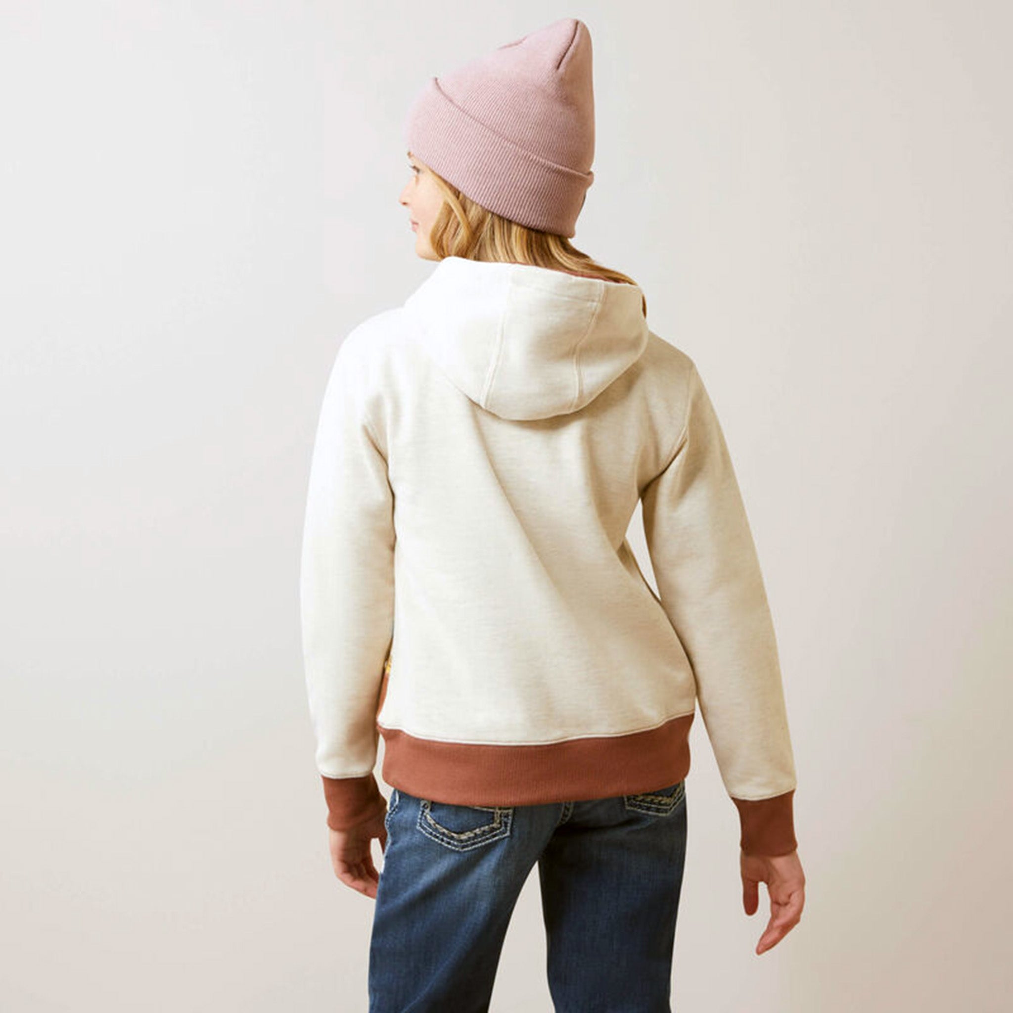 Ariat Girls' Oat Horse Print Hoodie - Soft & Warm Pullover for Equestrian Riding, Horseback Lessons & Casual Outdoor Wear