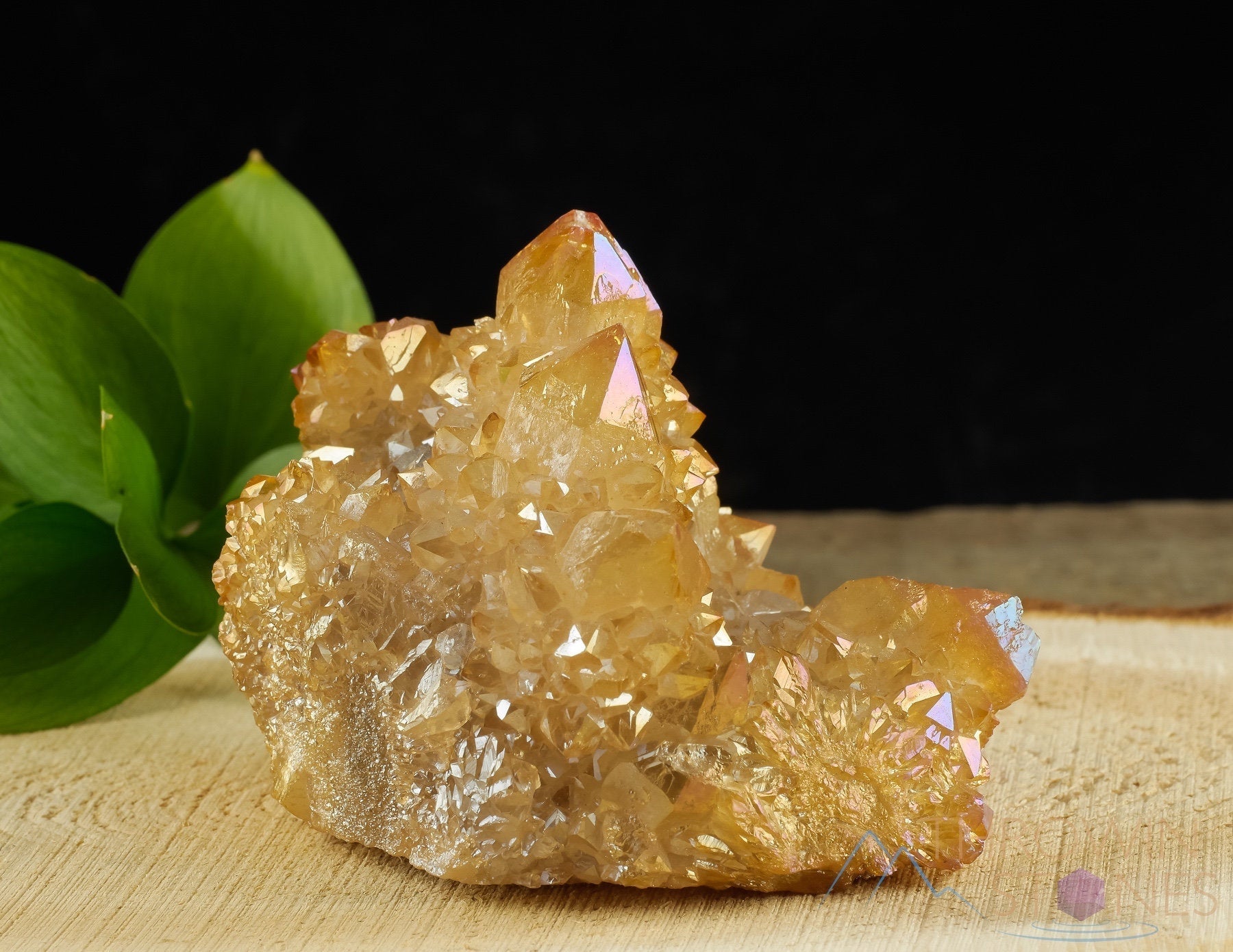 Natural Orange Tangerine Aura Quartz Crystal Cluster - Rainbow Spirit Quartz Healing Stone for Meditation, Reiki & Home Decor (R0509) | Perfect for Yoga Spaces, Altars & Positive Energy Rooms