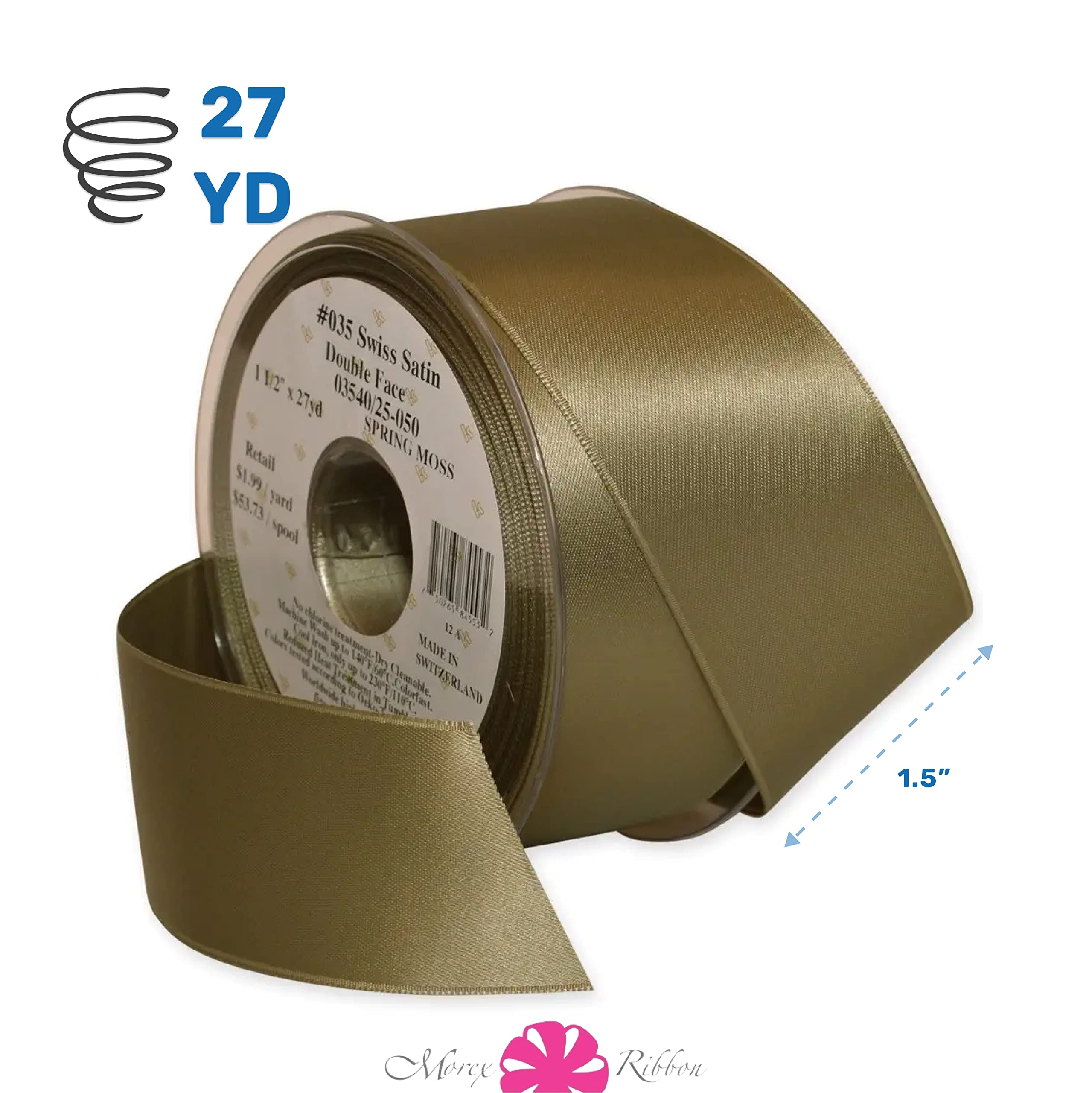 Morex Ribbon 03540/25-050 DF Swiss Satin Ribbon 1.5
