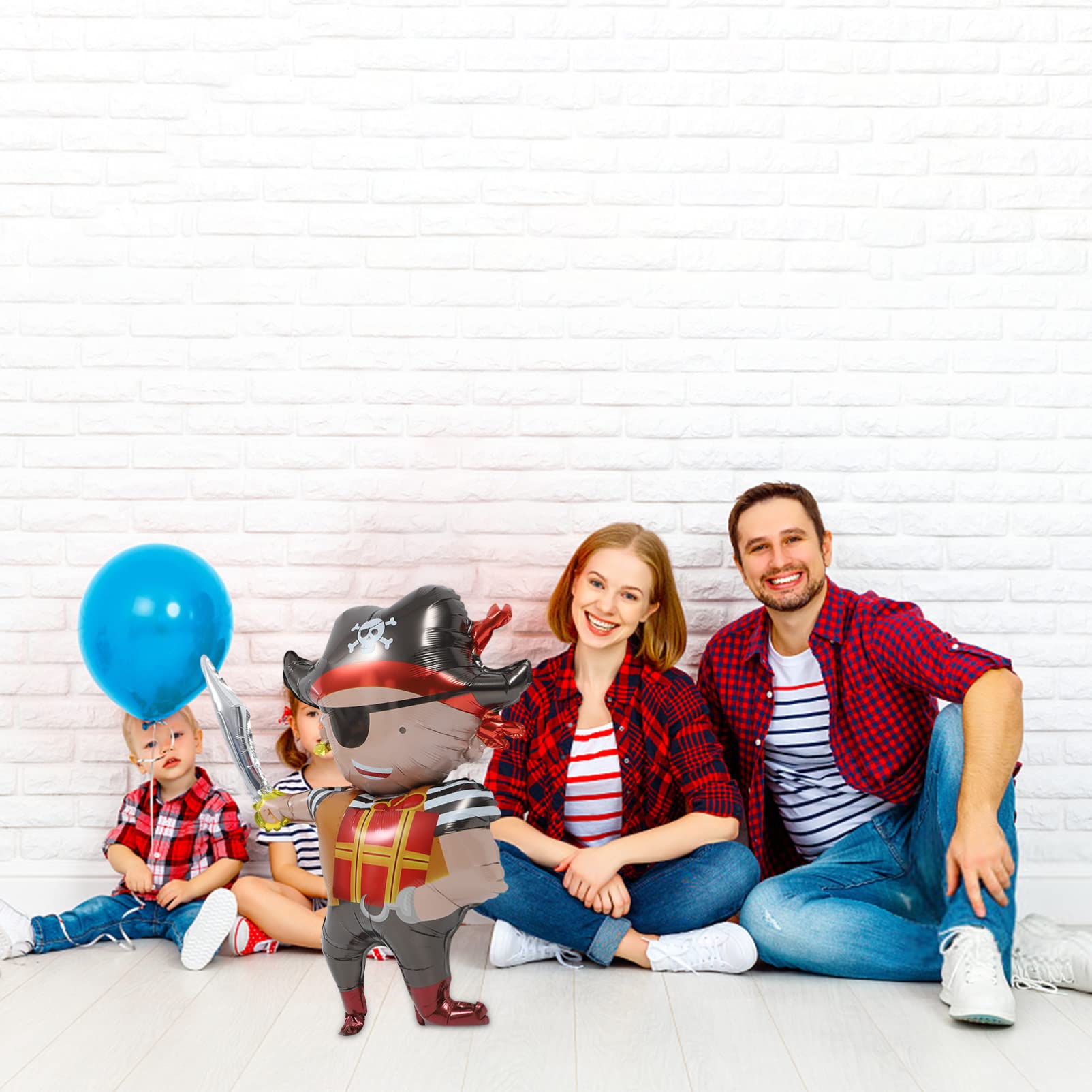 3pcs Pirate Captain Balloon Set - Aluminum Foil Balloons for Pirate Themed Birthday Party Decorations | Perfect for Boys' Birthday, Wedding, and Pirate Party Decor