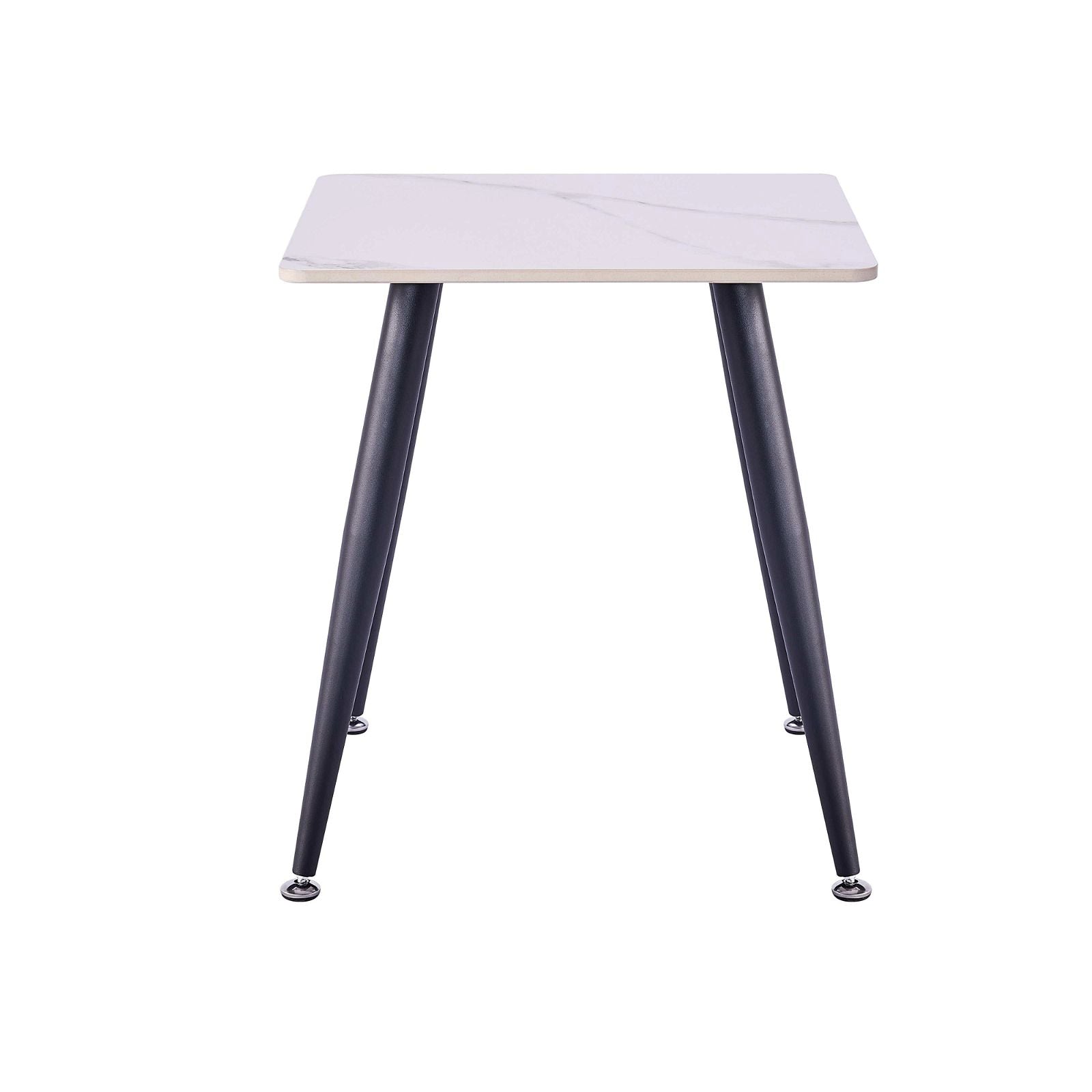 Criterionâ¢ White Sintered Stone End Table with Sturdy Metal Legs - Modern Living Room Side Table for Coffee, Books & Decor