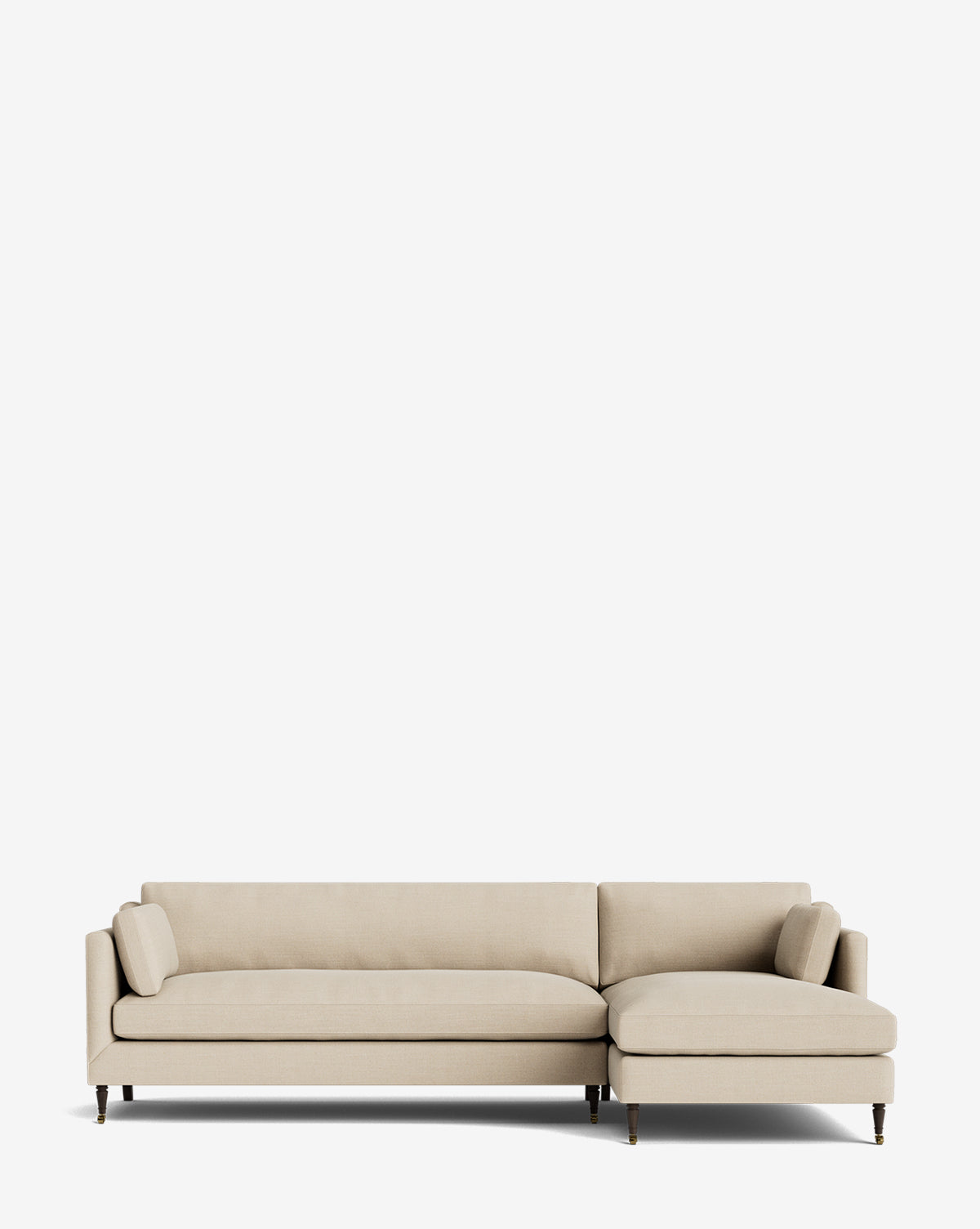 Haverford Upholstered Right Chaise Sectional Sofa - Modern Classic Living Room Furniture for Comfortable Lounging and Family Gatherings