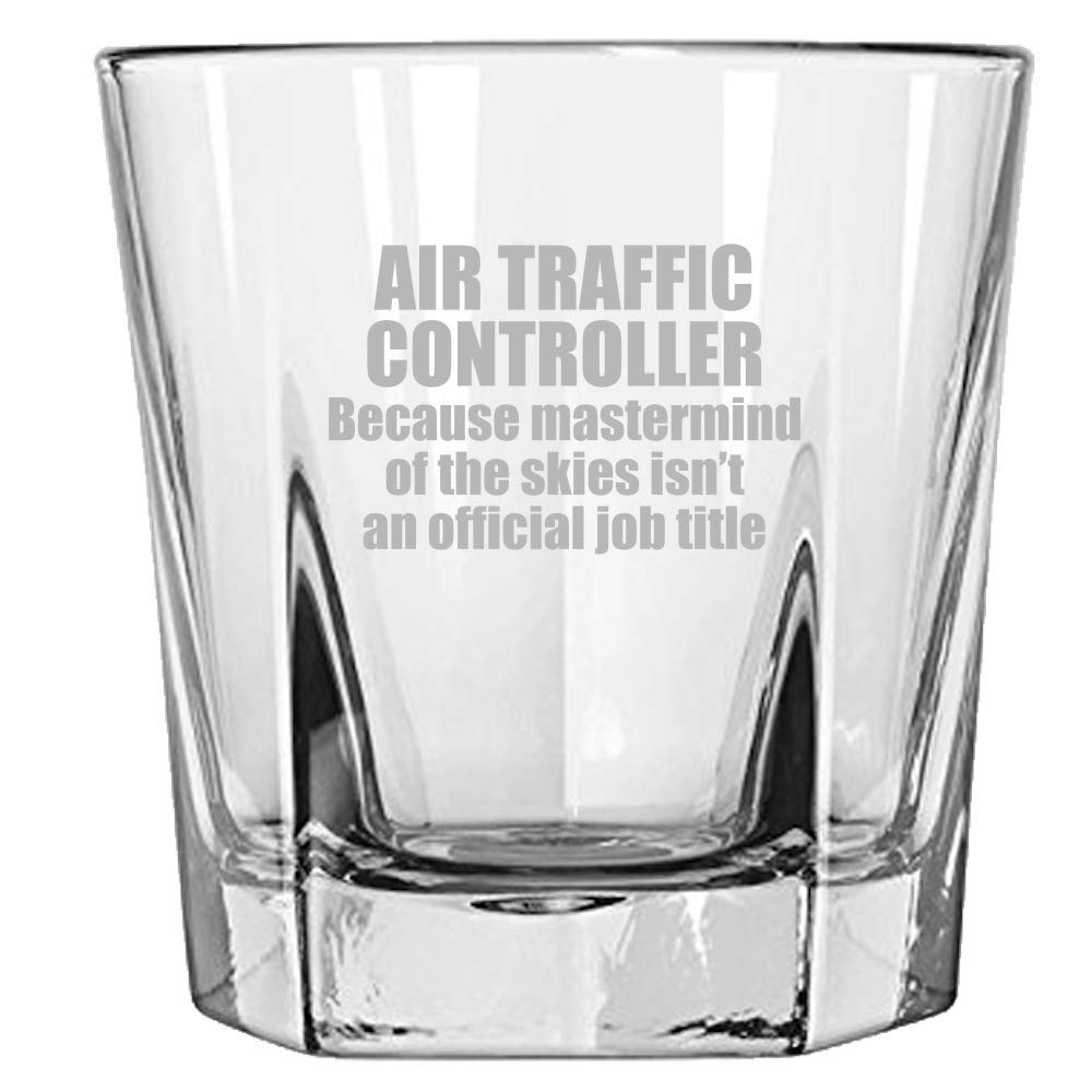 Funny Air Traffic Controller Gift - ATC Whiskey Tumbler Rocks Glass for Aviation Enthusiasts | Perfect Pilot Present & Cocktail Drinking Cup for Aviation Professionals