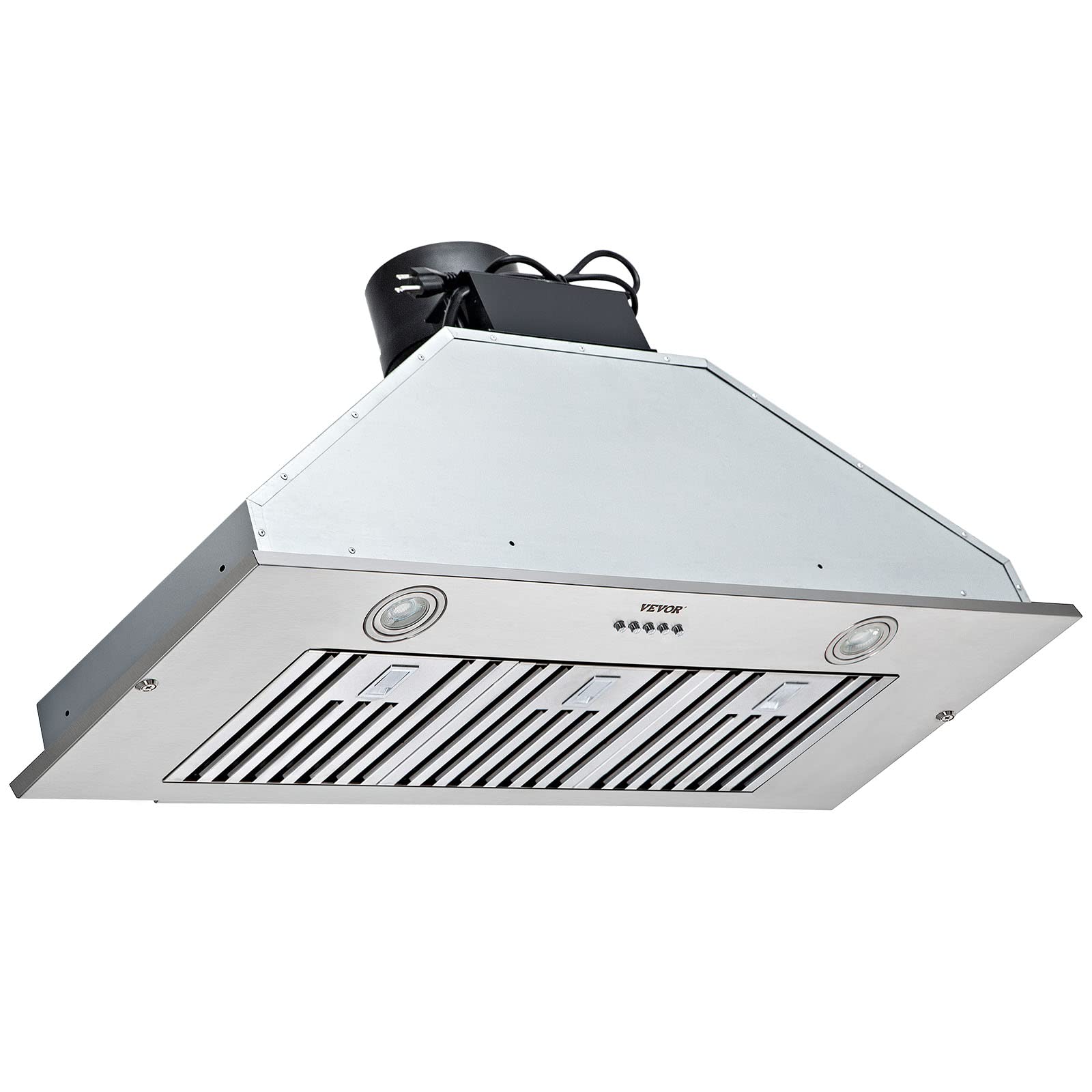 VEVOR 36 Inch 800CFM 3-Speed Stainless Steel Insert Range Hood with LED Lights & Baffle Filters - Ducted/Ductless Convertible Kitchen Ventilation for Home & Restaurant Use - ETL Certified
