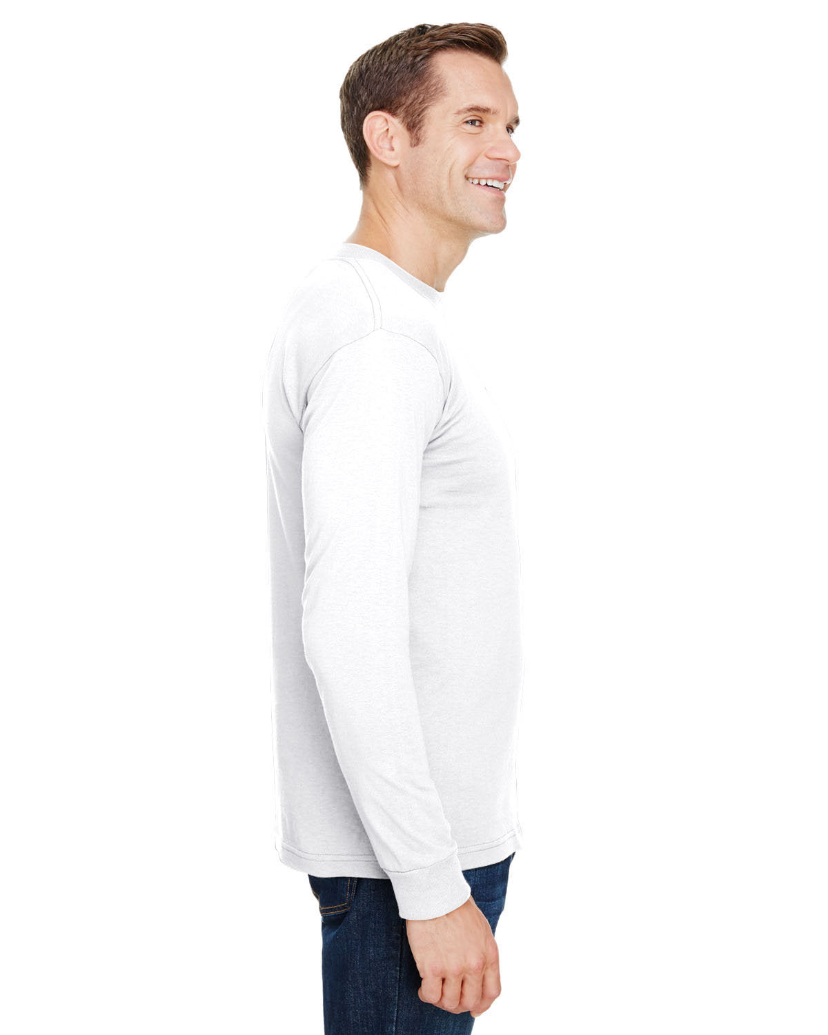 Bayside BA3055 Unisex Union Made Long Sleeve Pocket Crew T-Shirt - Comfortable Workwear for Men & Women - Perfect for Construction, Warehouse & Outdoor Jobs