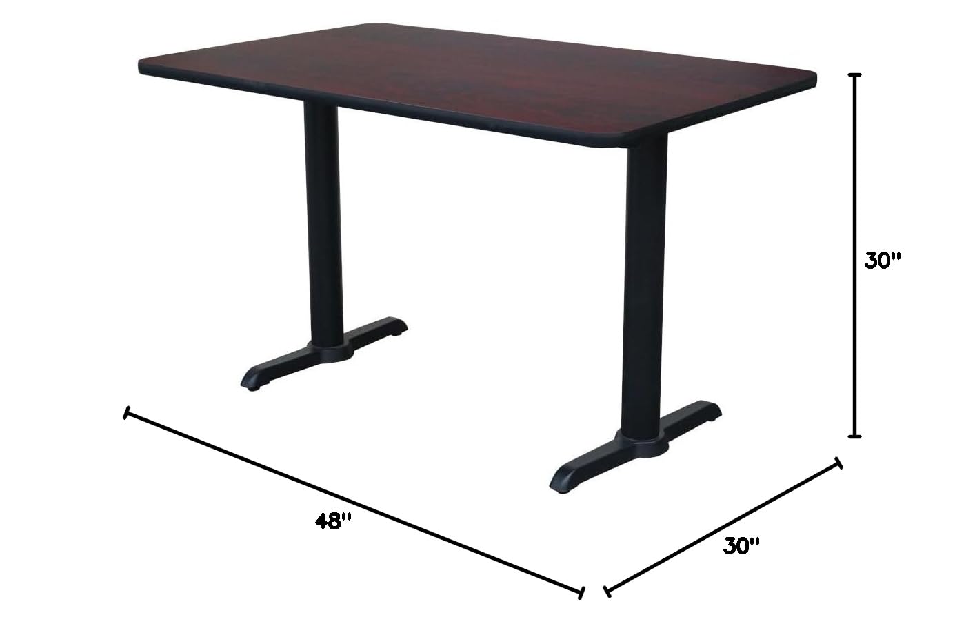 Commercial Black/Cherry Laminated Rectangular Table Set 30