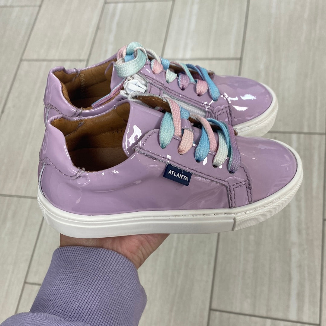 **Atlanta Moccasin Violet Patent Leather Zipper Sneakers – Stylish & Comfortable Shoes for Women, Casual Wear & Everyday Outfits**