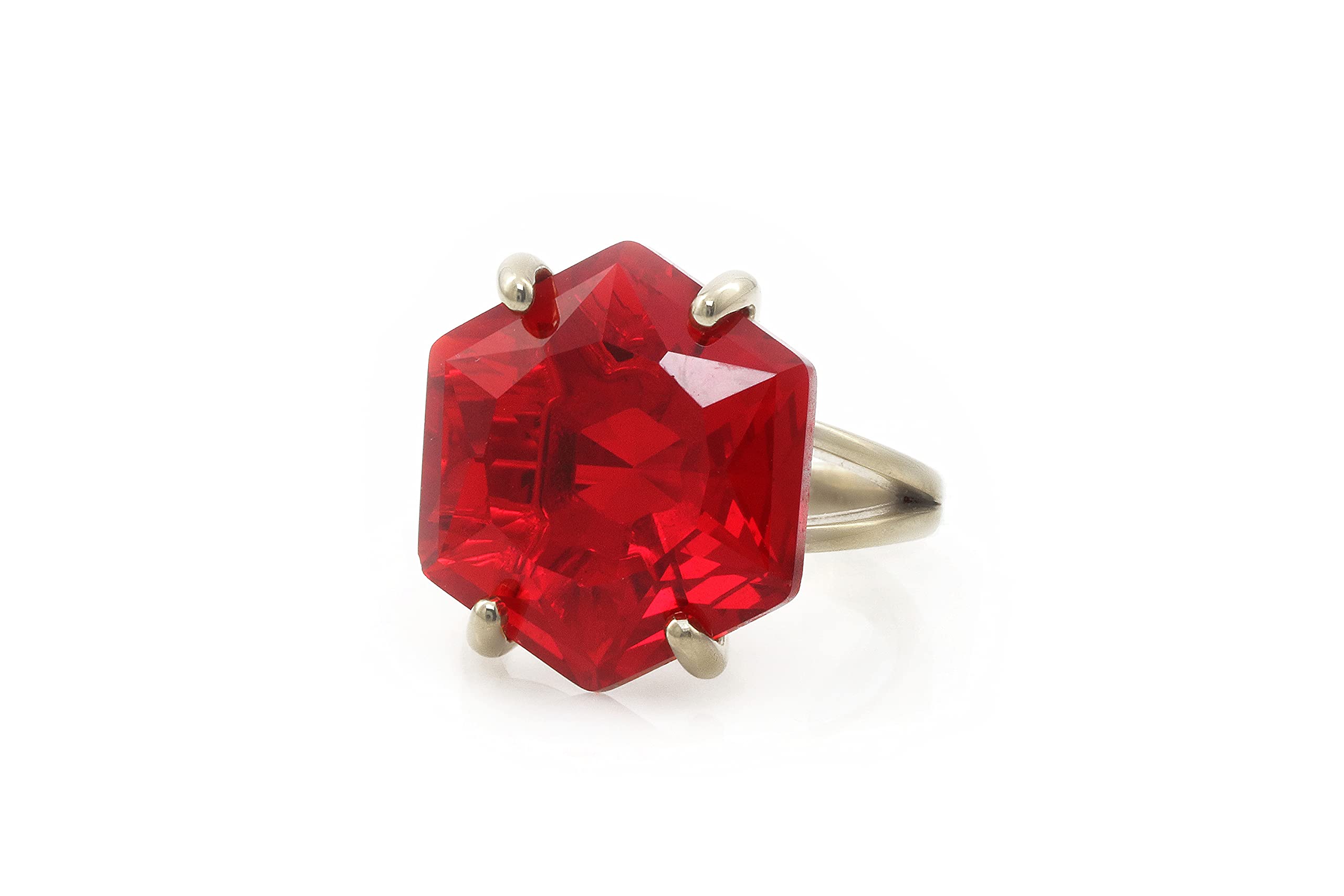 Anemone Classic Ruby Ring for Women - Sterling Silver Birthstone Jewelry, Bohemian & Statement Ring, Engagement Gift - Choose Size & Material - Perfect for Weddings, Anniversaries & Everyday Wear