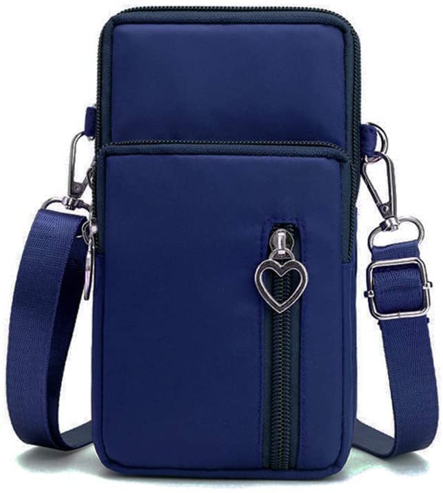 Women's Crossbody Cell Phone Purse - Sporty Wristband Armband Wallet Bag with Zipper - Nylon Handbags for Running, Gym, Travel & Everyday Use