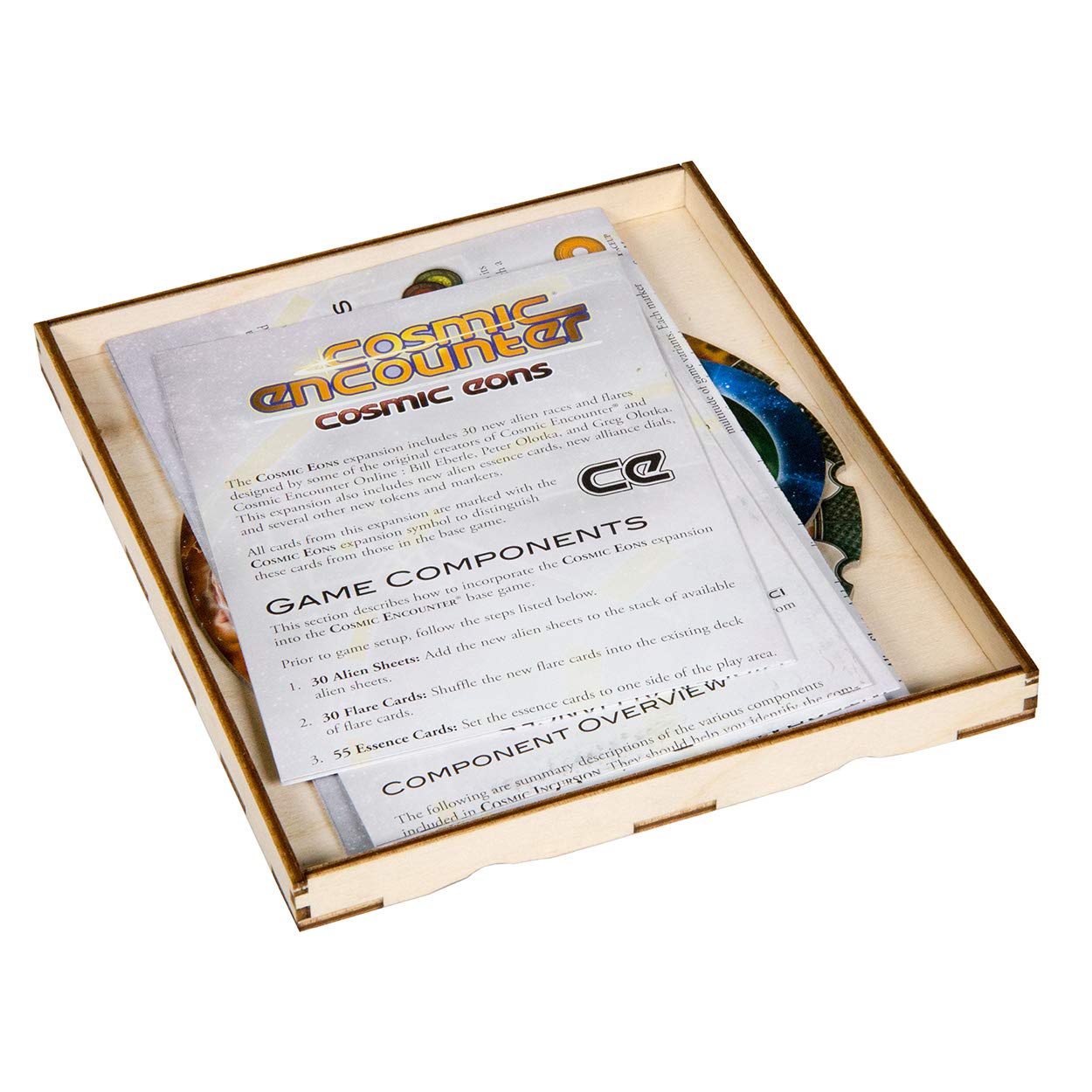 Cosmic Encounter Collector's Edition Wooden Storage Box with Multiple Trays - The Broken Token Compatible Game Crate for Board Game Organization & Protection - Perfect for Game Nights and Collector Displays