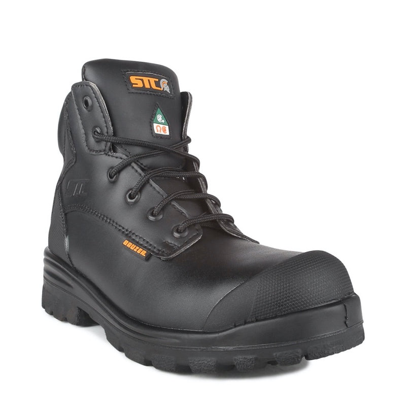 STC Trump Unisex Black Vegan Steel Toe Work Boots - Durable Safety Shoes for Construction, Warehouse & Industrial Work (Model 21982)
