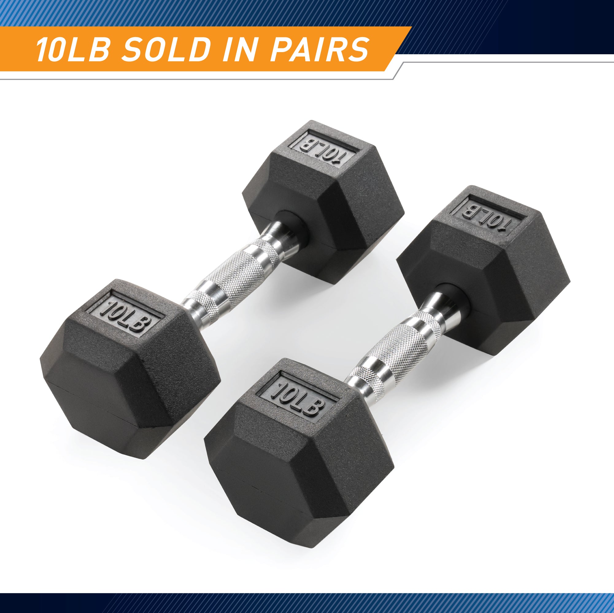 10lb Rubber Hex Dumbbell Pair - Heavy Duty Workout Weights for Strength Training & Home Gym | Marcy RHDB 010 | Ideal for CrossFit, Bodybuilding & Fitness Enthusiasts