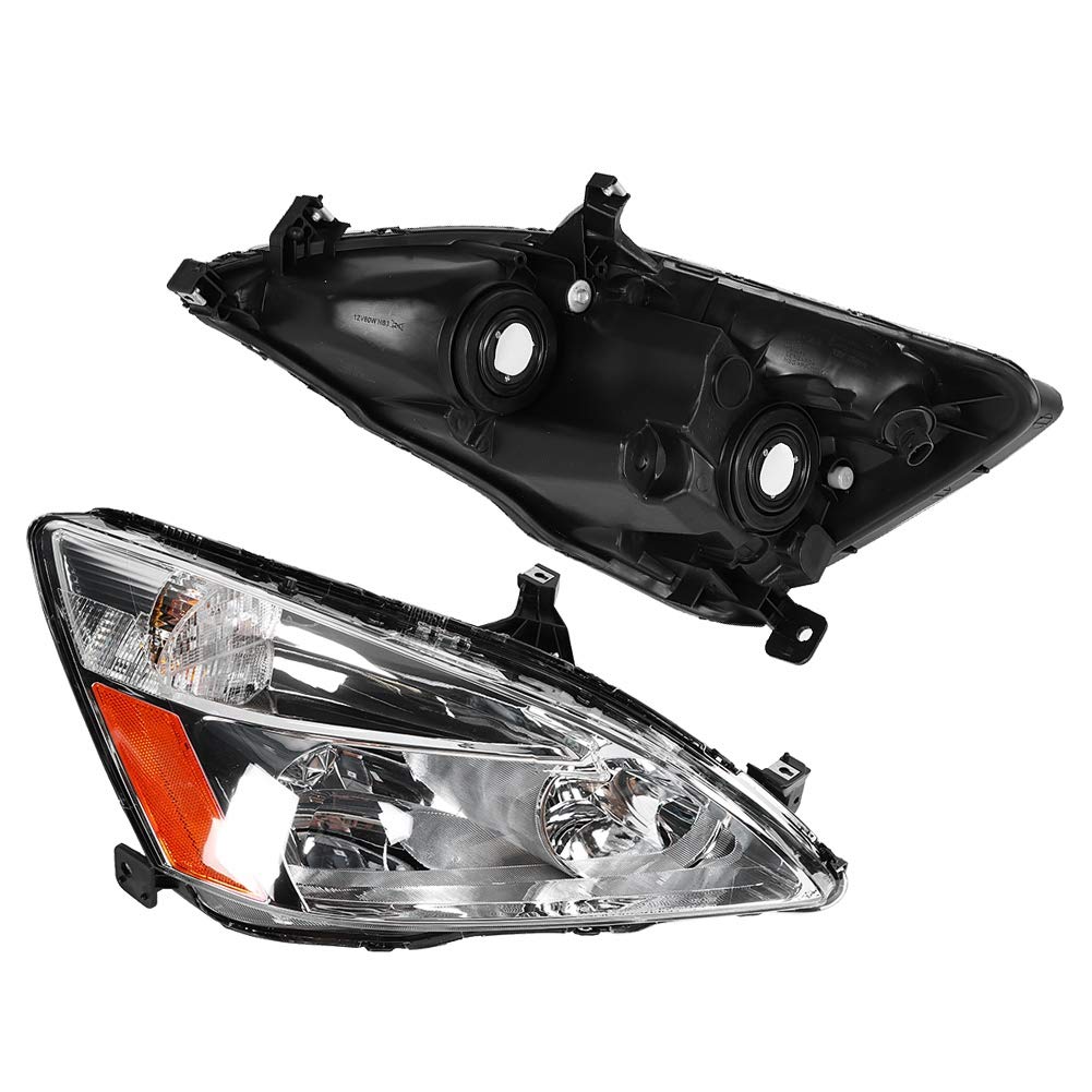Honda Accord 2003-2007 Car Headlight Assembly Kit - 33151SDAA01 Replacement Headlamp Set - Perfect for Night Driving & Foggy Conditions