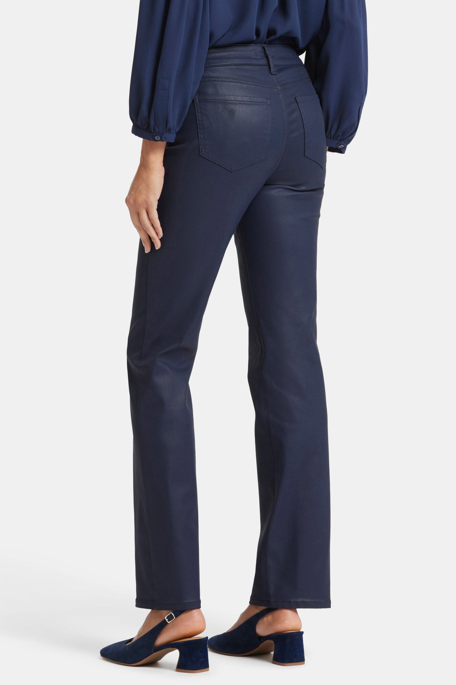 Coated Marilyn Straight Jeans for Petite Women | Starless Sky Wash | Slim Fit Denim Pants for Casual Wear & Night Out