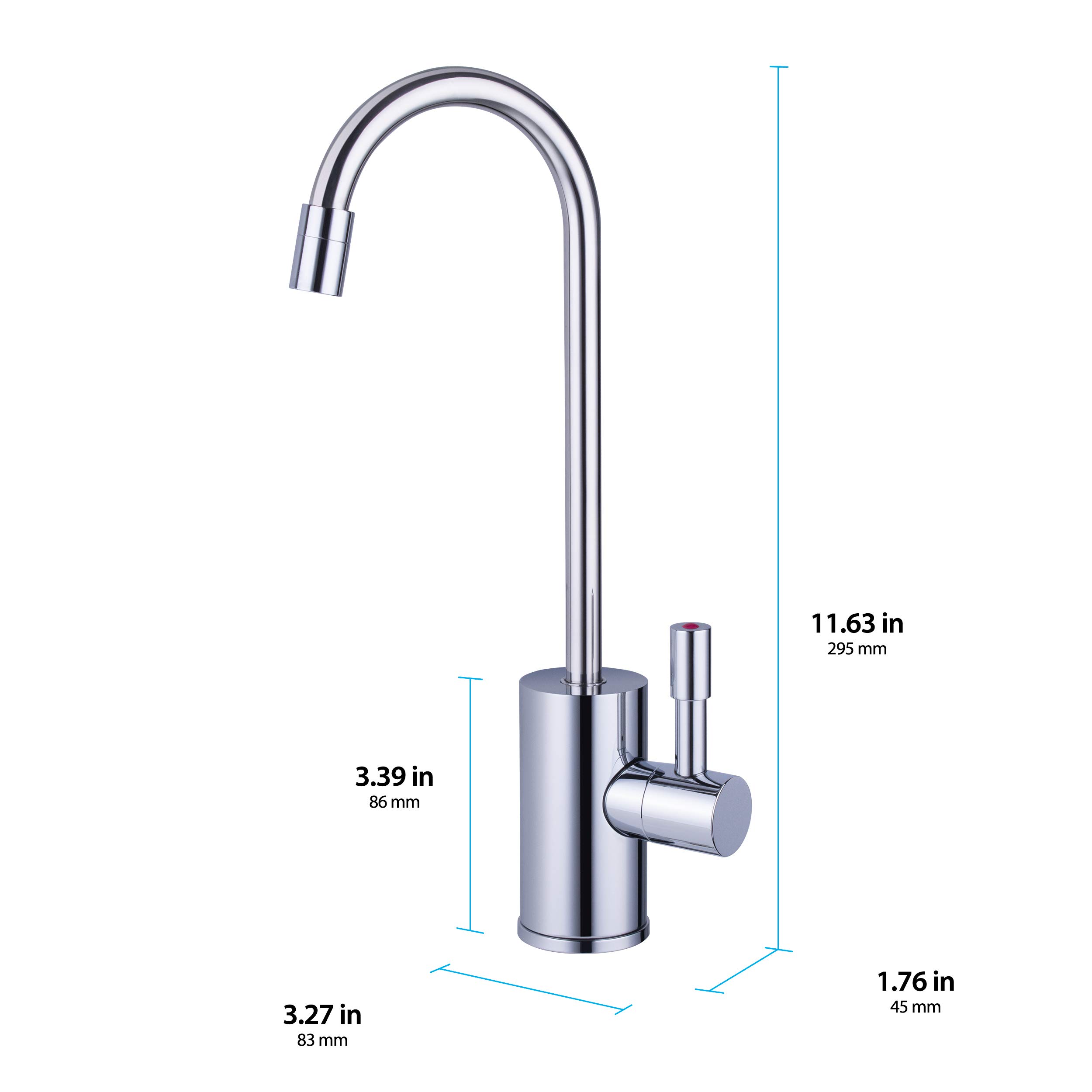 Ready Hot RH-F570-CH Faucet for Instant Hot Water Dispenser - Insulated, Safety Lock Handle, Single Lever, Polished Chrome Finish - Perfect for Kitchen Sinks & Coffee Stations