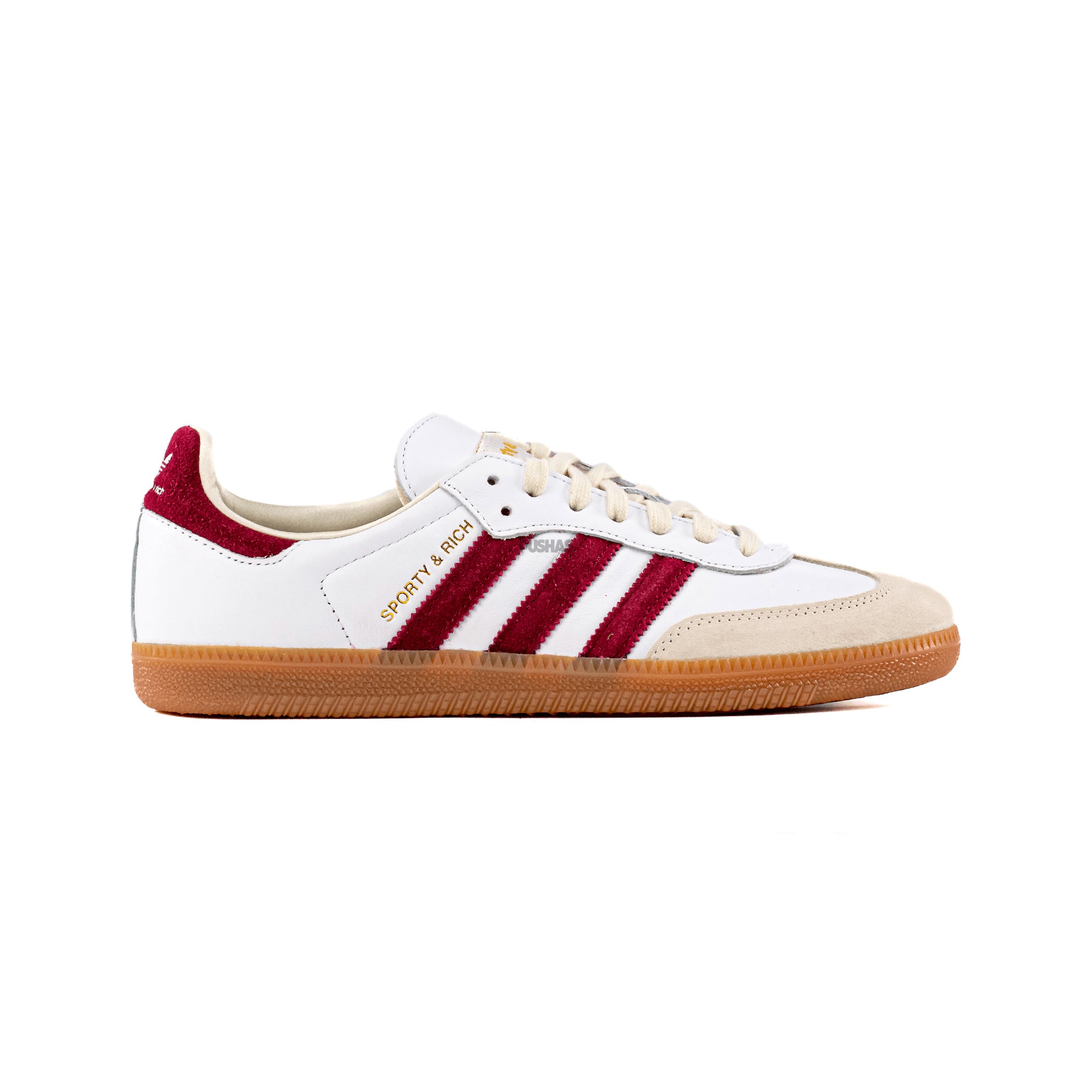 Adidas Samba 'Sporty & Rich' Sneakers in White & Burgundy - Classic 2023 Retro Style for Men & Women - Perfect for Casual Wear, Street Fashion & College Campus Lifestyle