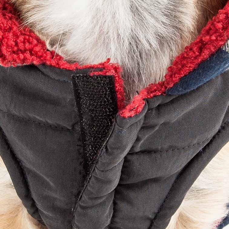 Pet Life Allegiance Plaid Dog Coat - Reversible Sherpa Lined Insulated Winter Jacket for Small, Medium & Large Dogs - Warm & Stylish Outerwear for Cold Weather Walks & Outdoor Adventures
