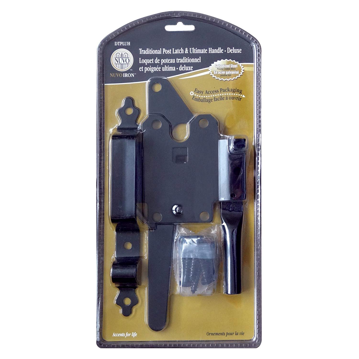 Nuvo Iron Deluxe Traditional Post Latch with Ultimate Handle - Heavy Duty Door Latch for Barns, Sheds & Gates - Durable Metal Hardware for Outdoor & Farm Use