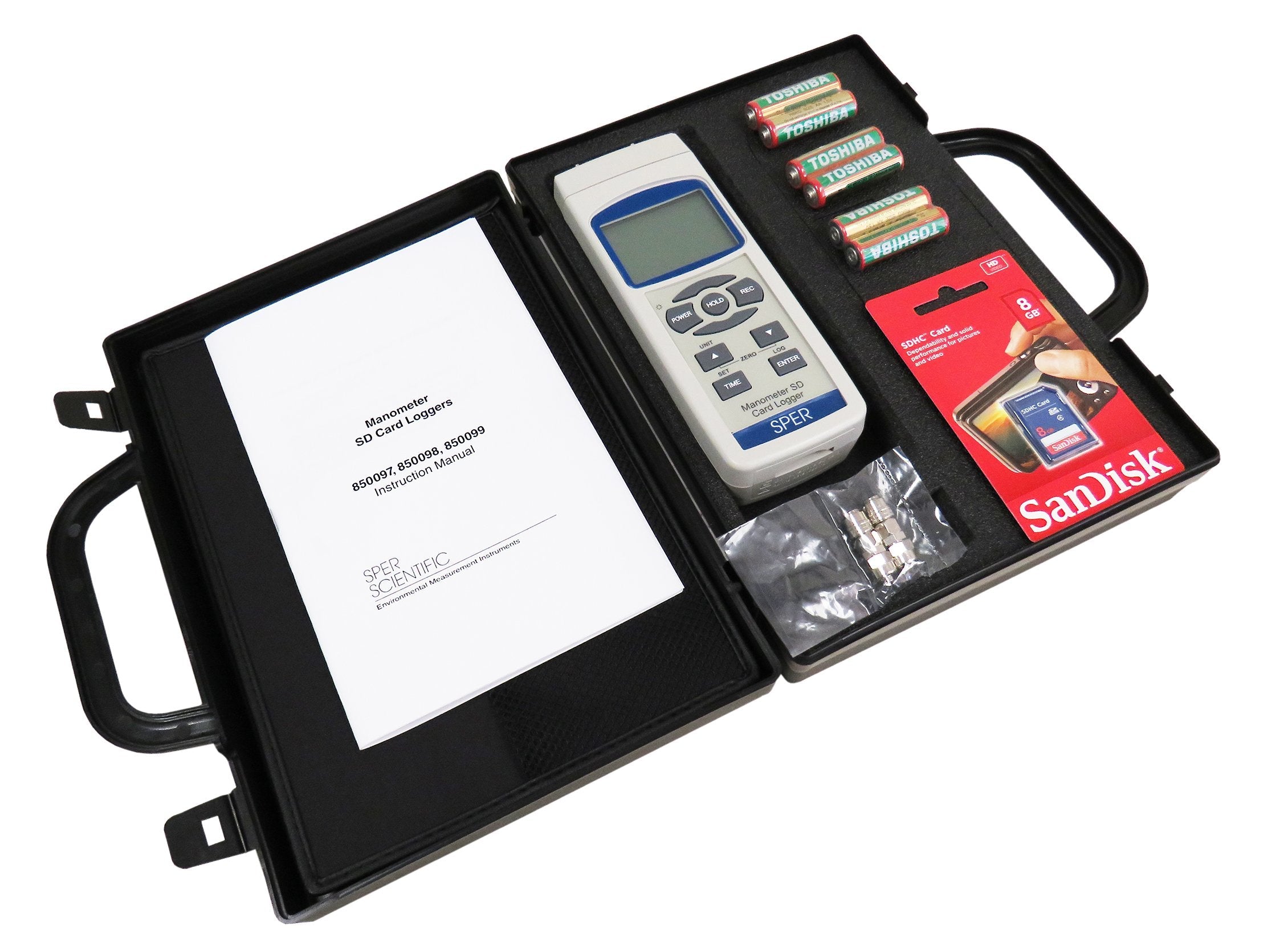 High Precision Manometer SD Card Data Loggers - Monitor Pressure & Temperature for Industrial, HVAC, and Laboratory Use