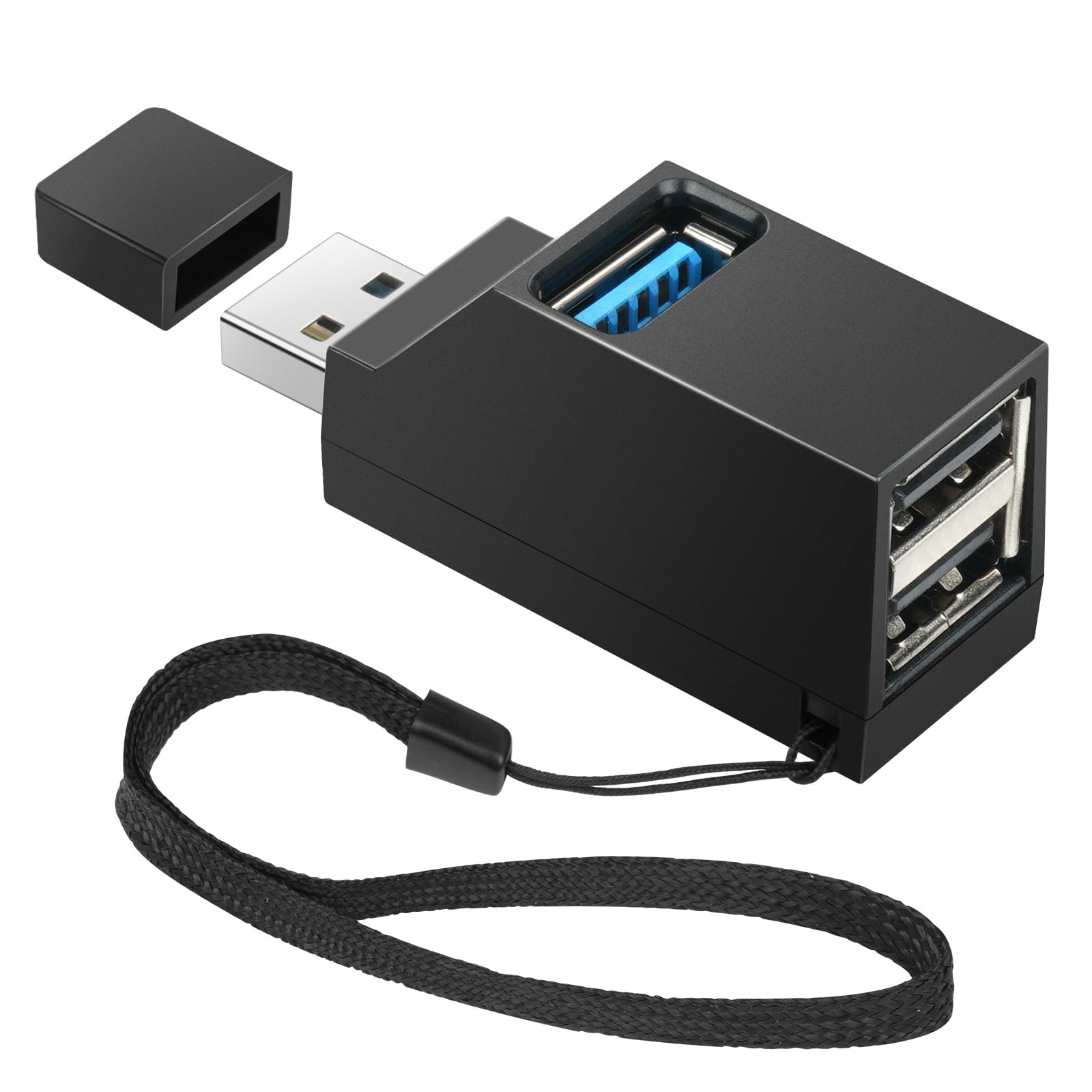 AXFEE 4-Port USB 3.0 Hub with 1x USB 3.0 & 2x USB 2.0 Ports - High-Speed Data Transfer for Laptop, Flash Drives, External HDD - Compact & Portable USB Splitter for Home Office, Gaming & Travel Accessories