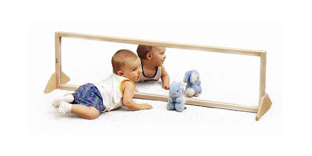 Whitney Brothers Adjustable Vertical & Horizontal Mirror with Stand - Perfect for Kids' Rooms, Playrooms, and Montessori Classrooms