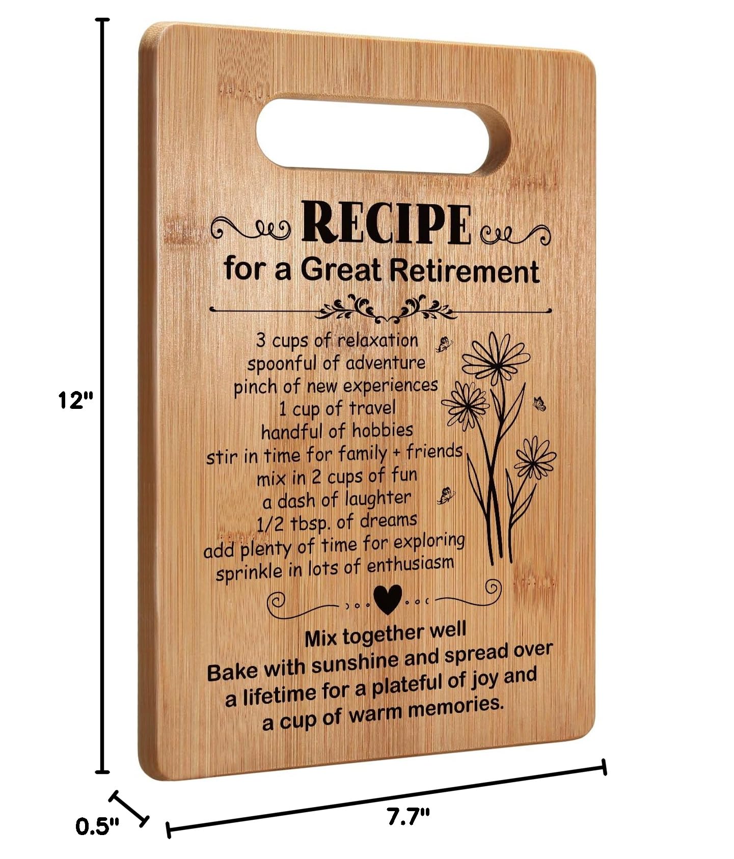 Retirement Cutting Board Gift for Women - Coworker Boss Friend - Perfect for Retirement Parties
