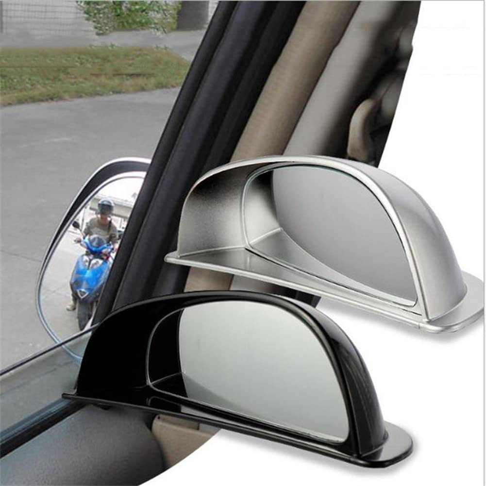 Car Blind Spot Mirrors - Wide Angle Rearview Mirror for Most Cars, SUVs & Vehicles | B-Pillar Rear Seat Auxiliary Observation Mirror (Black, Left Side) | Enhance Safety & Visibility While Driving, Parking & Lane Changing