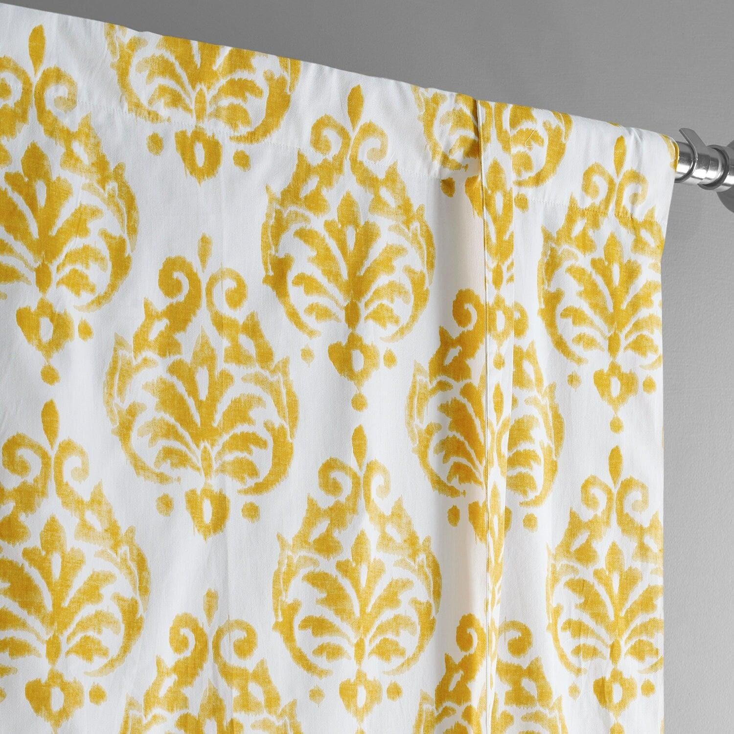 Premium Sandalwood Gold Damask Printed Blackout Window Shade - Stylish Room Darkening Tie-Up Curtain for Bedroom, Living Room & Nursery - Blocks Sunlight & Enhances Privacy