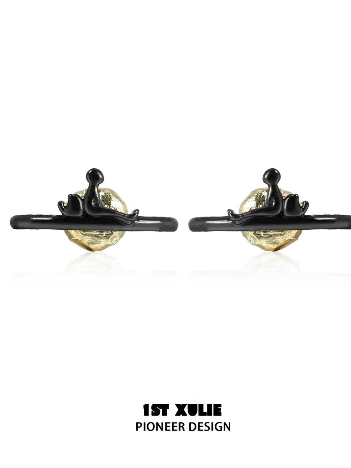 S925 Sterling Silver Black Gold Cat's Gaze Stud Earrings for Women - Elegant & Hypoallergenic Jewelry Gift for Cat Lovers, Perfect for Date Night & Special Occasions
