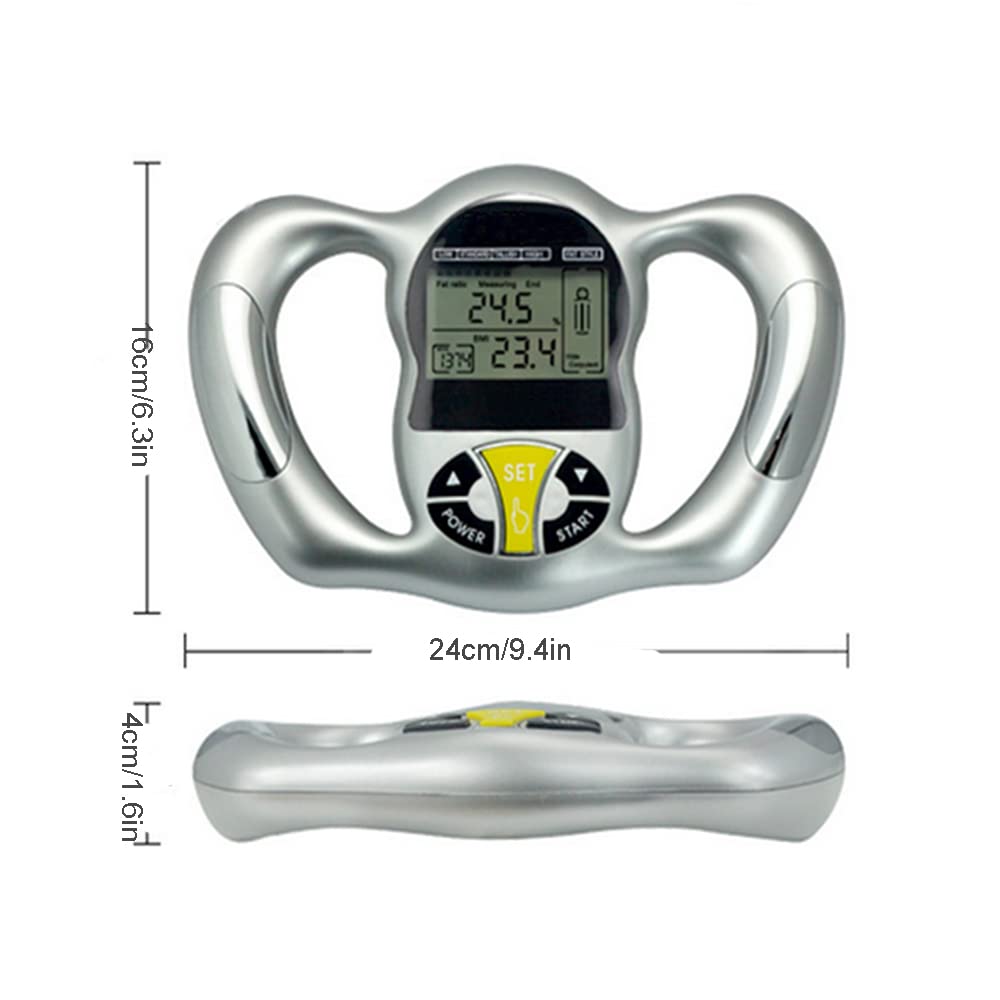 Digital Body Fat Analyzer - Handheld BMI Scale with LCD Display for Accurate Body Composition Measurement - Ideal for Home Fitness, Weight Loss & Health Monitoring