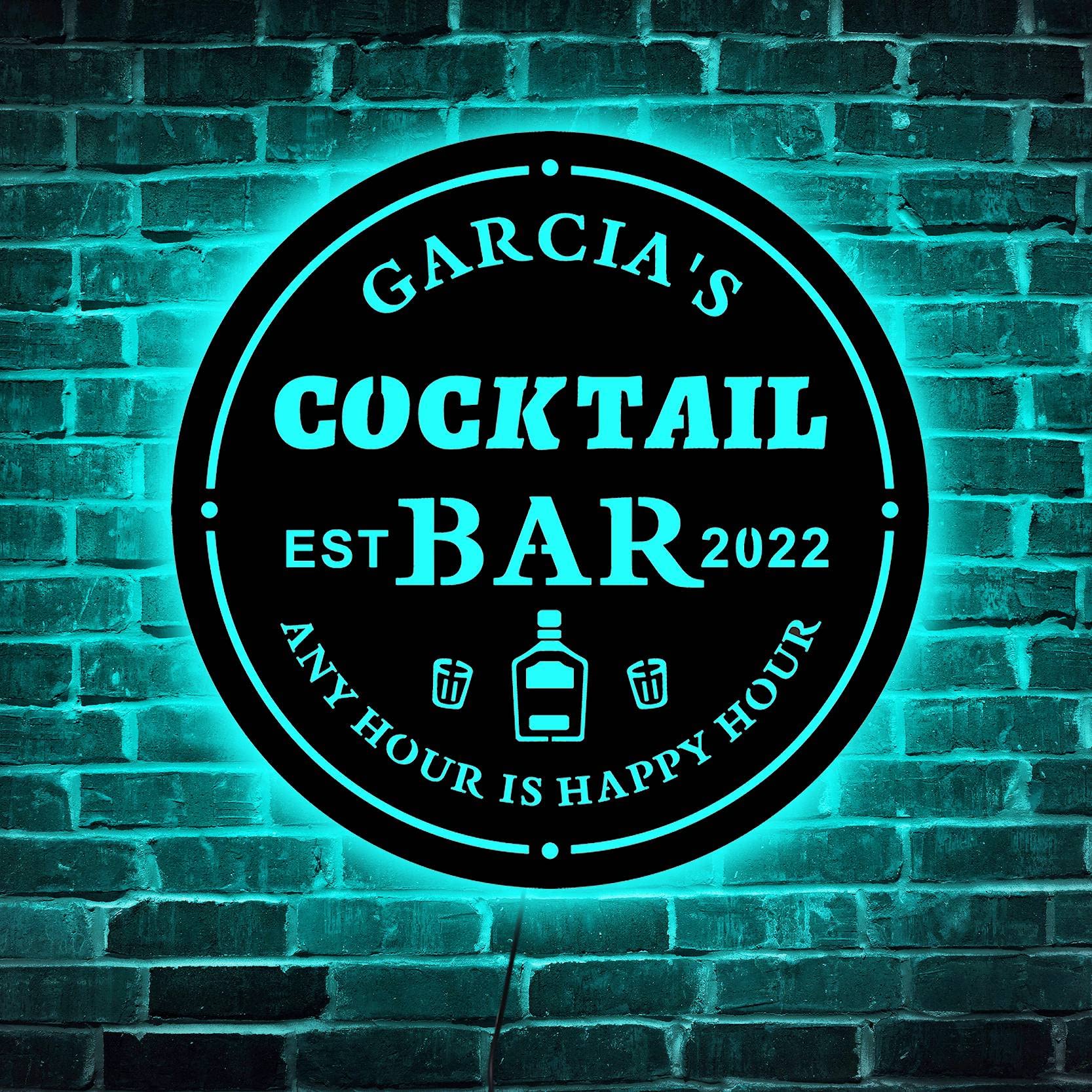 Custom LED Bar Signs - Personalized Neon Light Sign for Home Bar & Pub Decor - Perfect for Man Cave, Game Room & Wedding Decorations