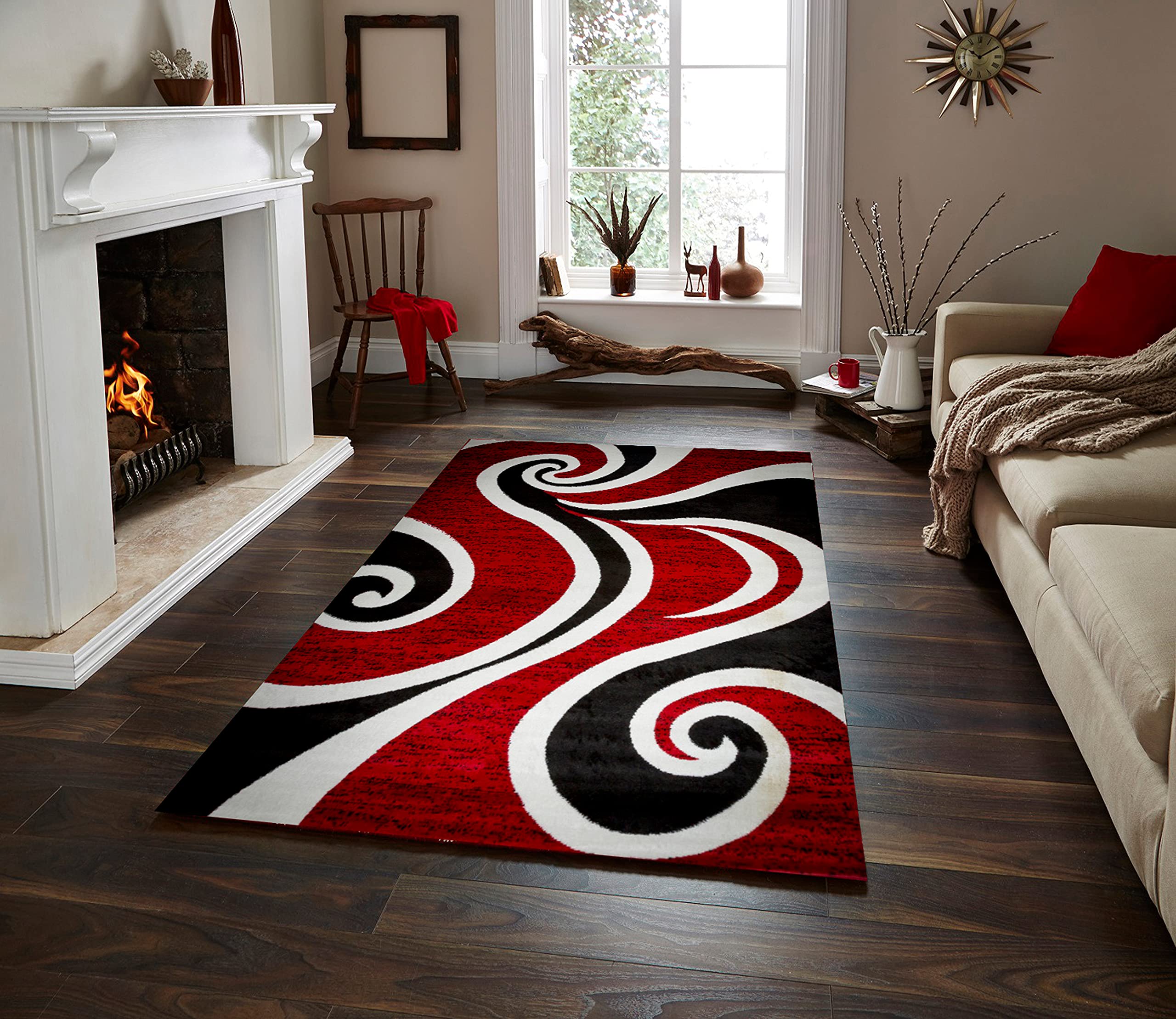 Modern Msrugs Frize Collection Area Rugs - Soft Contemporary Living Room Rug for Home Decor, Bedroom, Office | Non-Slip & Easy to Clean