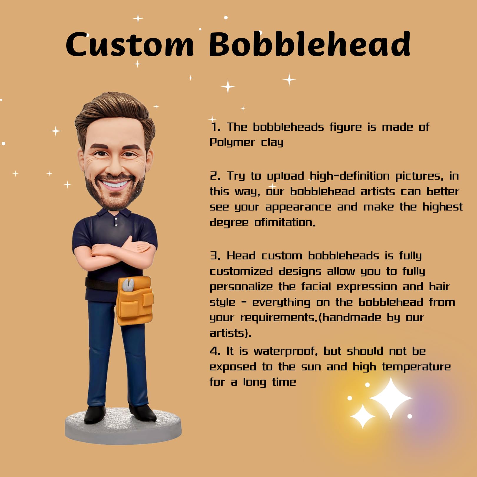 Custom Bobblehead Figurine - Personalized Groom & Bride Wedding Cake Topper (6''/7''/8'') - Unique Couple Dolls for Wedding Anniversary & Holiday Gifts - Perfect for Wedding Decor, Bridal Showers & Romantic Celebrations