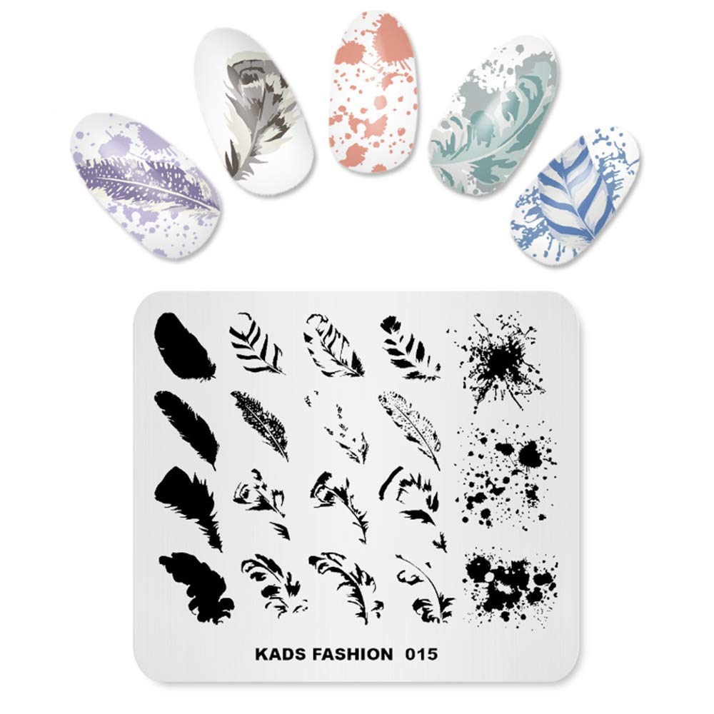 Nail Art Stamping Plate Set - 10PCS Nail Design Templates with Floral & Geometric Patterns for DIY Manicure - Professional Nail Printing Tools for Salon & Home Use (Fashion 015) - Perfect for Parties, Weddings & Everyday Nail Art